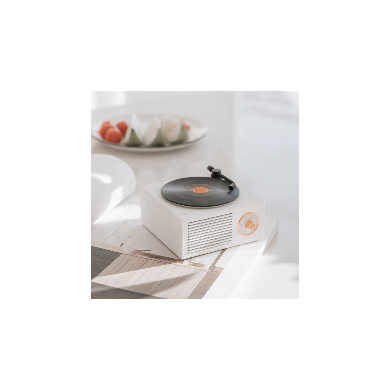 Haut-parleur Bluetooth rétro de style phonographe Haut-parleur Bluetooth rétro Haut-parleur de colle noire Cadeau pour filles Volume fort