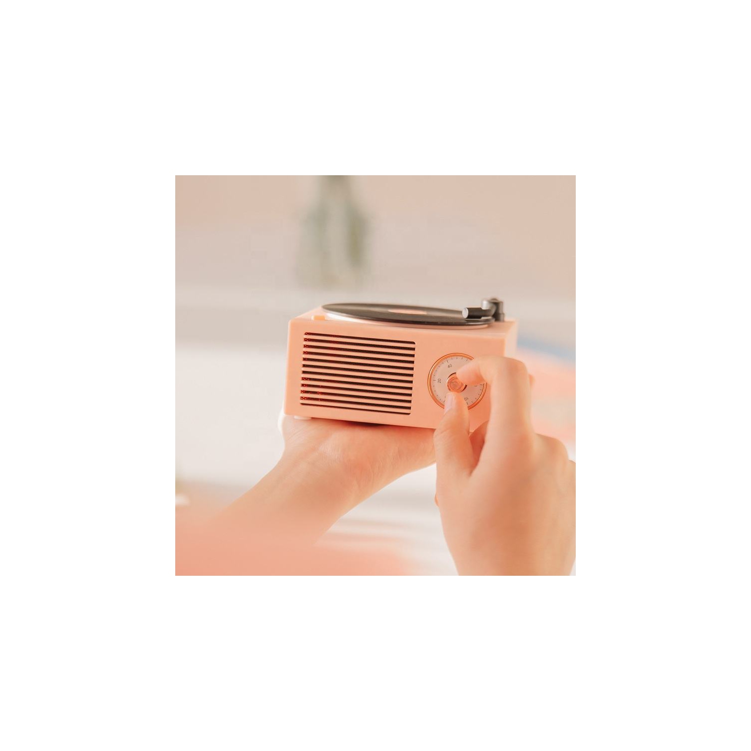 Haut-parleur Bluetooth rétro de style phonographe Haut-parleur Bluetooth rétro Haut-parleur de colle noire Cadeau pour filles Volume fort