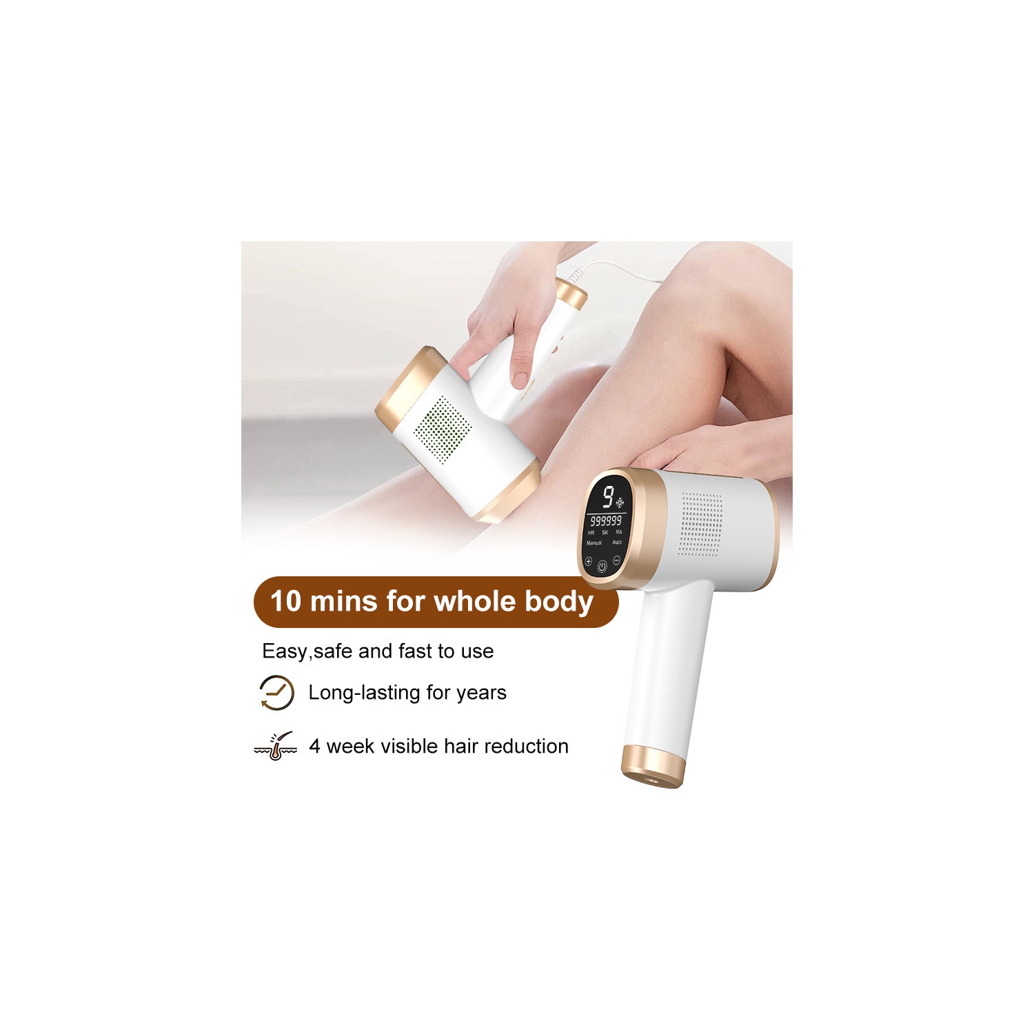 IPL Laser Hair Removal, Laser Hair Removal Device Ice Cooling 999,900+ Flashes home laser Hair Removal for Armpits Legs Arms Bikini