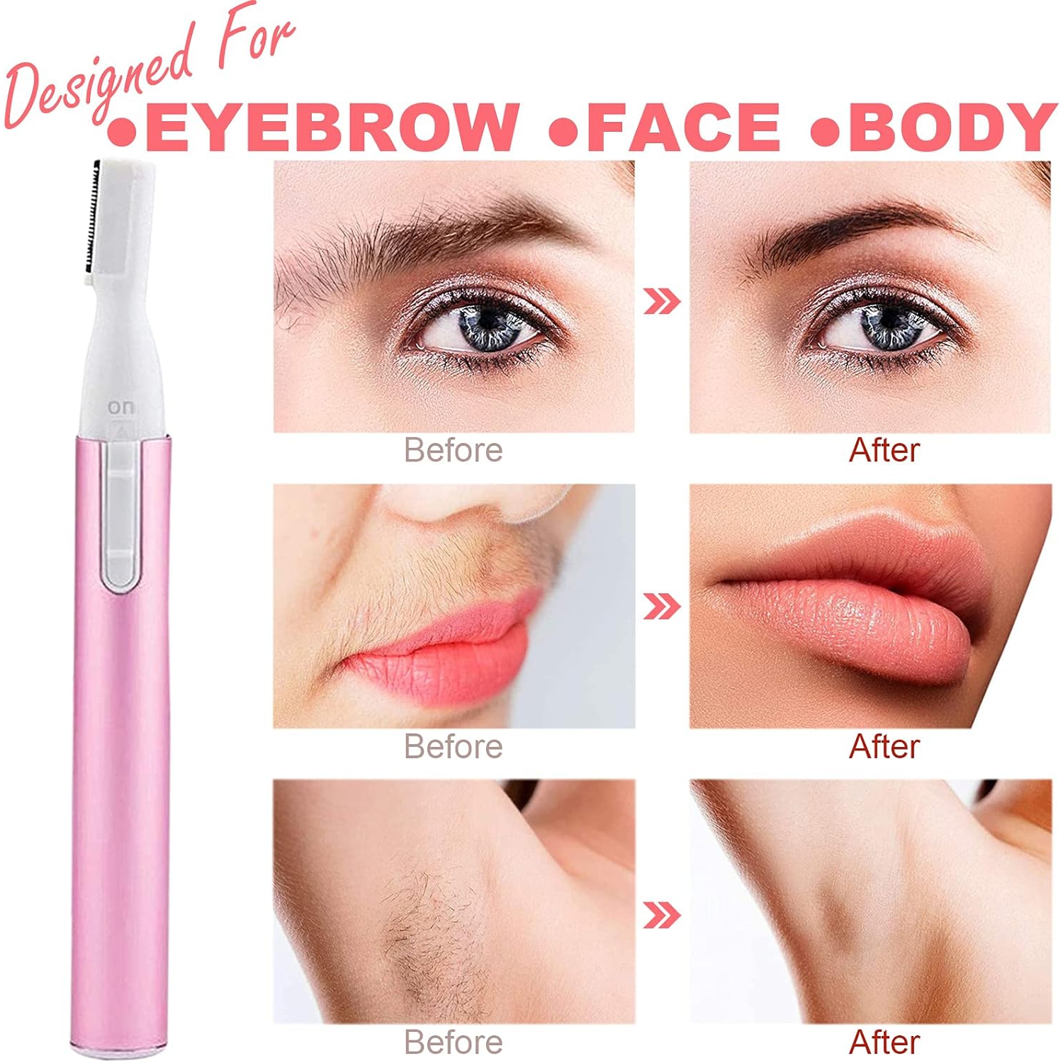 1PCS Tondeuse électrique à sourcils, Rasoirs de précision pour femmes, Épilateur d'épilation faciale pour femmes, Tondeuse personnelle Mini rasoir