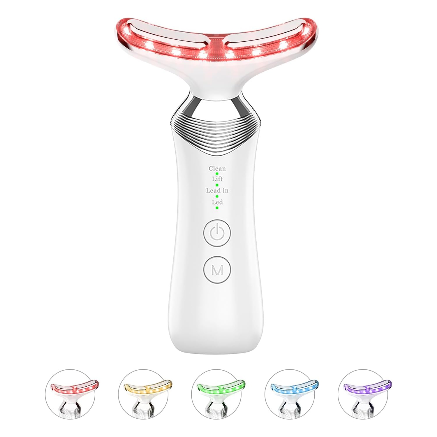 Appareil de massage facial thérapeutique à lumière rouge pour le visage, Appareil de luminothérapie LED pour le cou du visage, Outil pour le visage