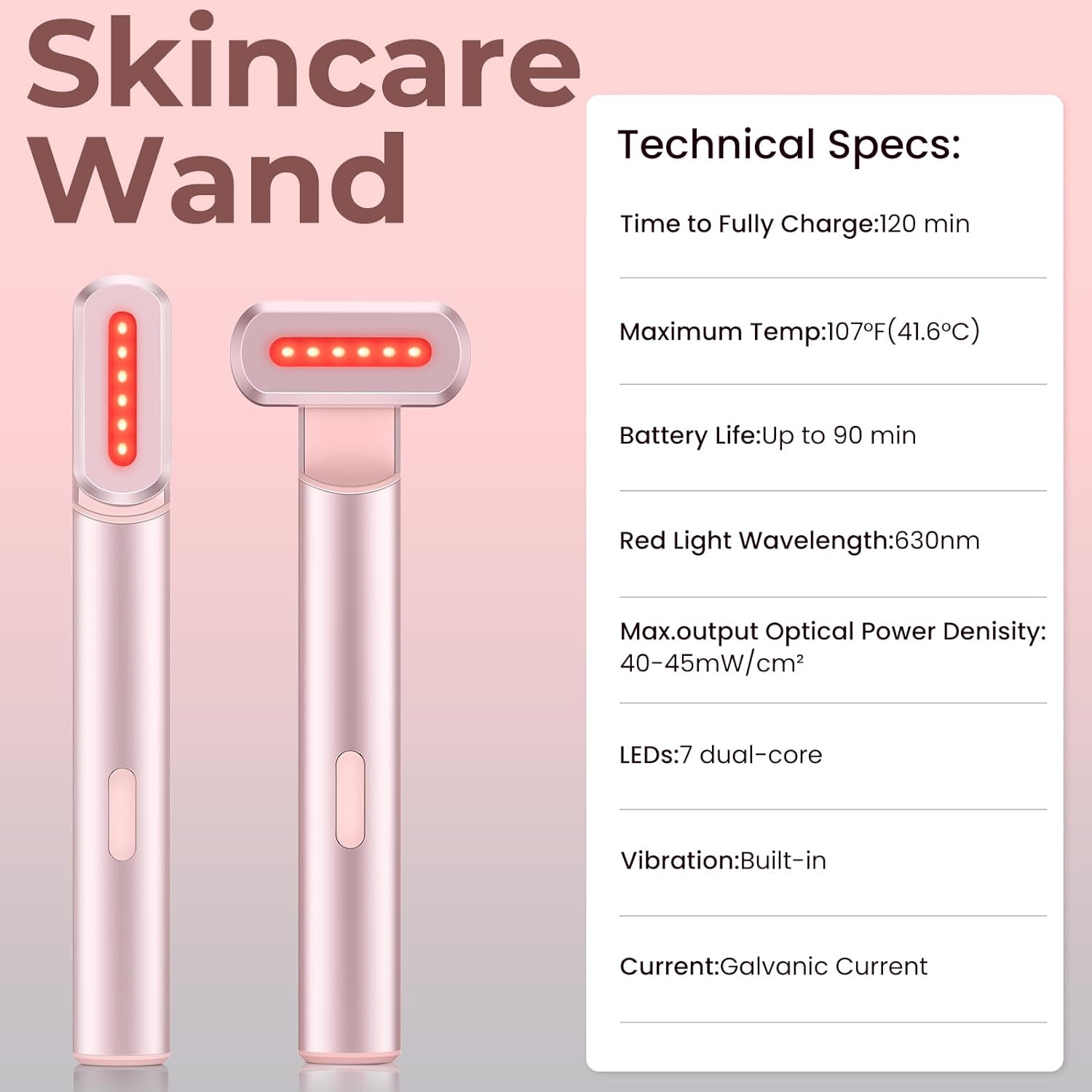 Red Light Therapy Device for Face & Eyes,LED Light Therapy Wand for Face Neck,Microcurrent Facial Device for Anti-Aging,Face & Eye Massager