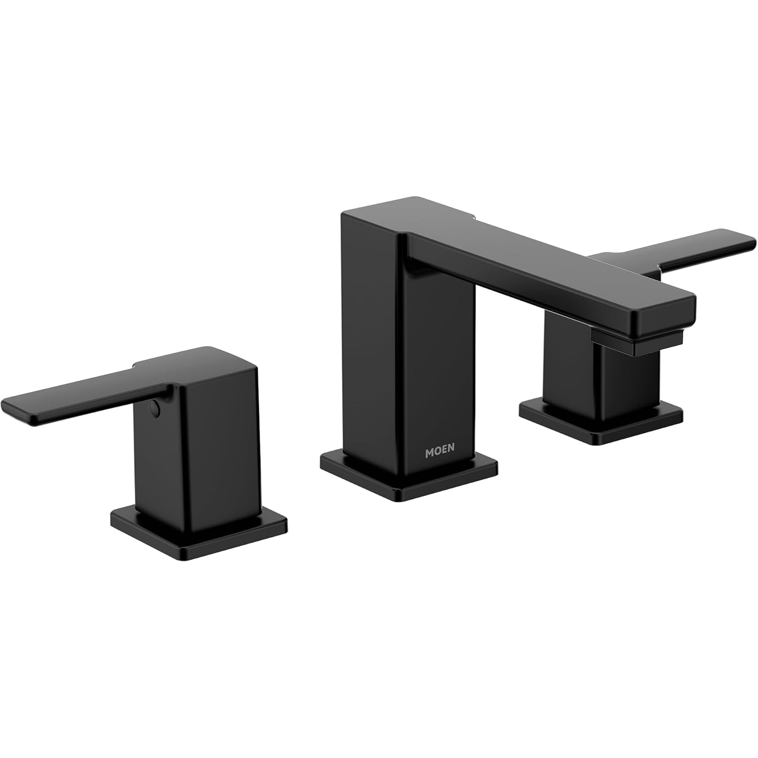Moen 90 Degree Matte Black Two-Handle Widespread Modern Bathroom Faucet, Valve Required, TS6721BL