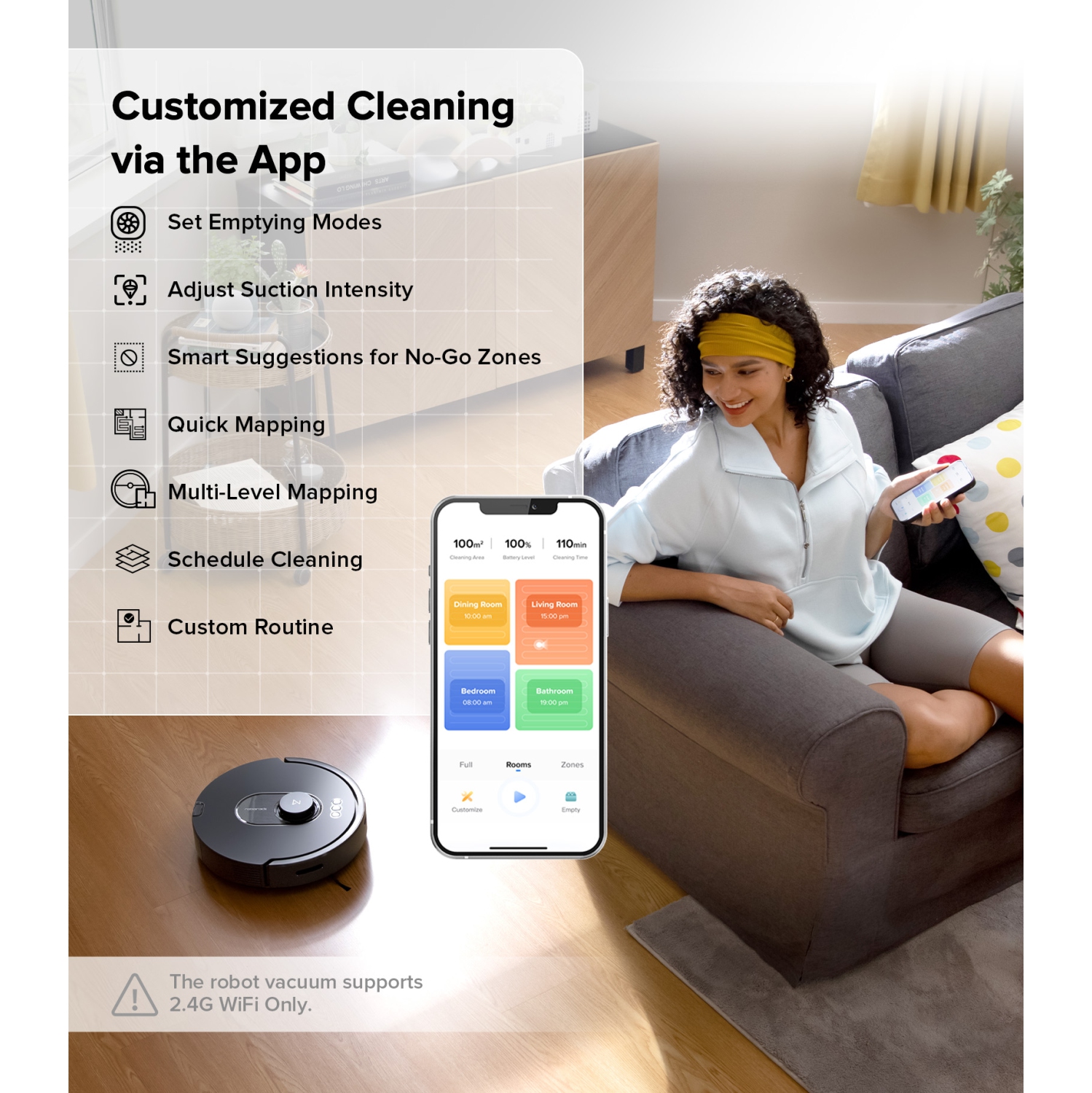 Refurbished - Roborock Q5 Max+ Certified Refurbished Robot Vacuum with Self-Empty Dock, Upgraded from Q5+, 5500 Pa Suction, DuoRoller Brush,