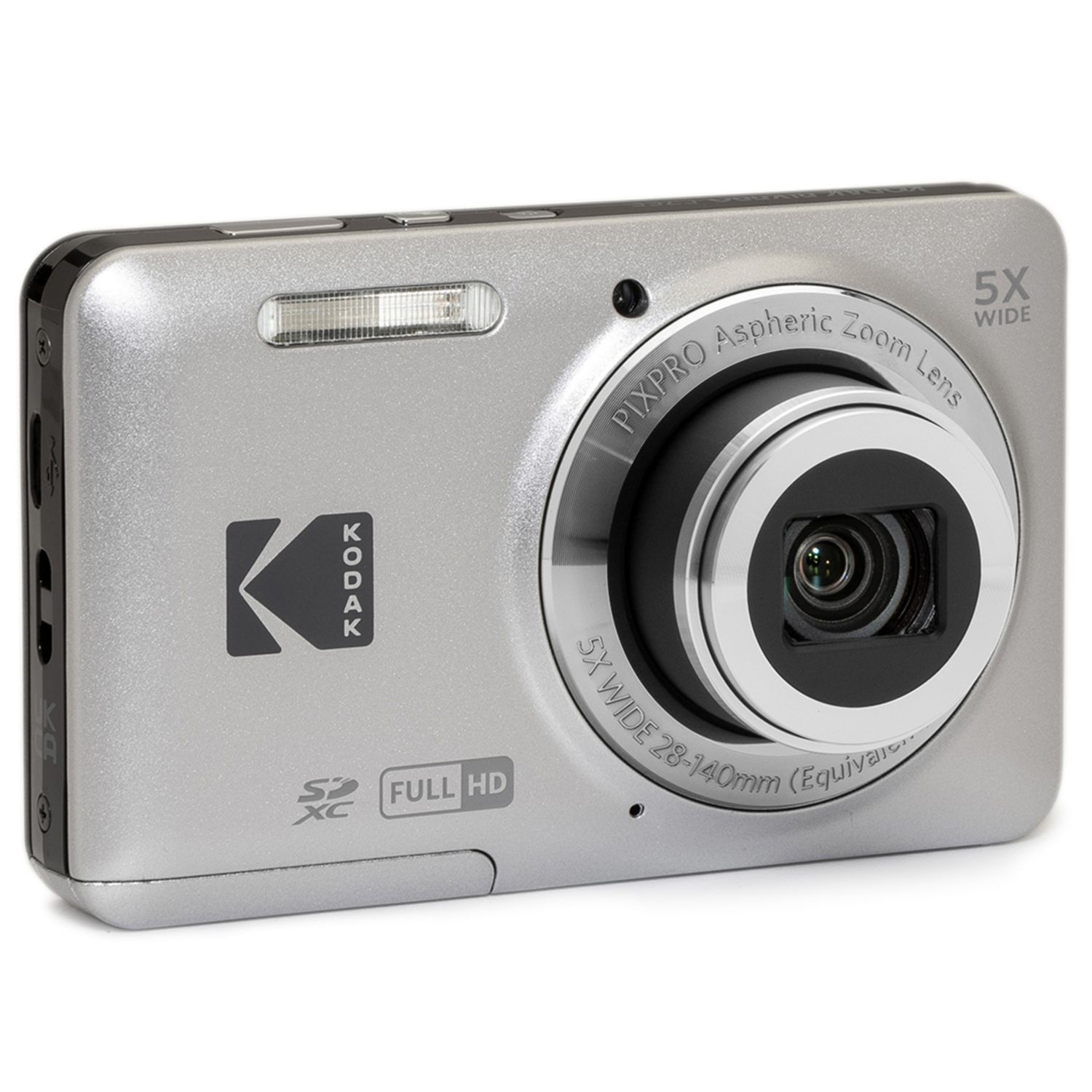 KODAK PIXPRO FZ55-SLV 16MP Digital Camera 5X Optical Zoom 28mm Wide Angle 1080P Full HD Video 2.7" LCD Vlogging Camera