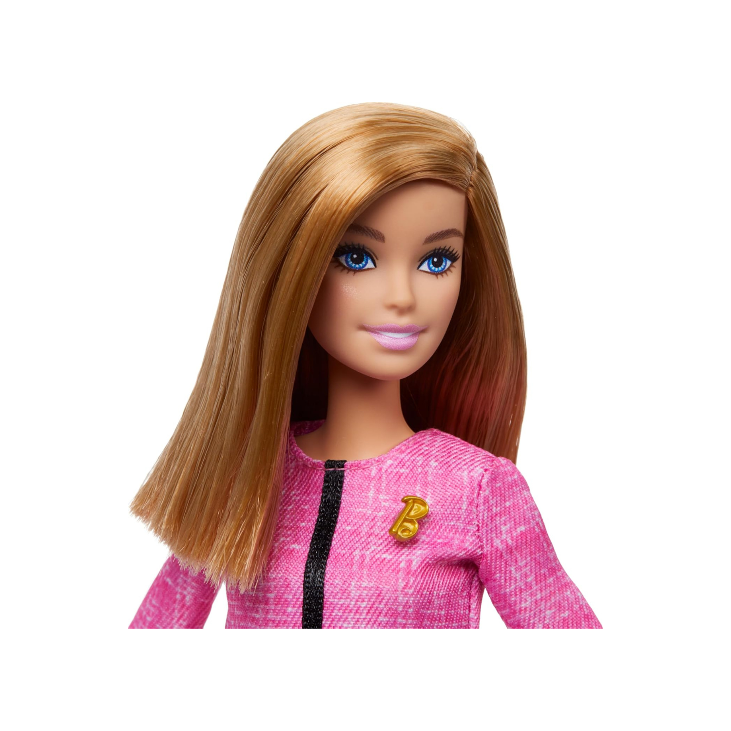 Poupée et accessoires de carrière Barbie, tenue Future Leader avec cheveux blonds avec 2 bracelets dorés et épinglette «&nbsp;B&nbsp;», comprend un