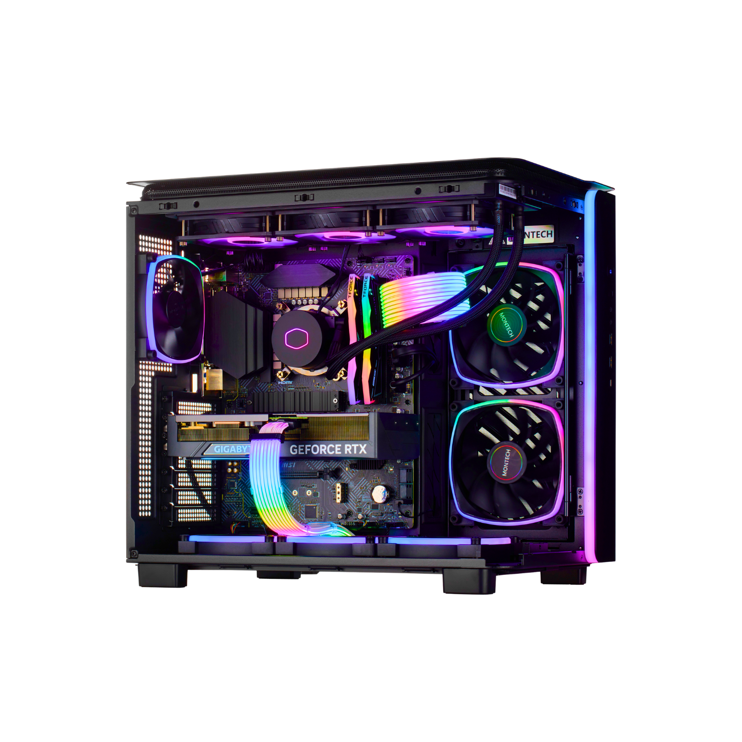 TECHNOID Master Gaming PC - GeForce RTX 5070 Ti - AMD Ryzen 7 9800X3D - 64GB DDR5 - 2TB SSD - Win 11 PRO - AI Ready - 850w 80 Plus Gold PSU - VR Compatible - Black