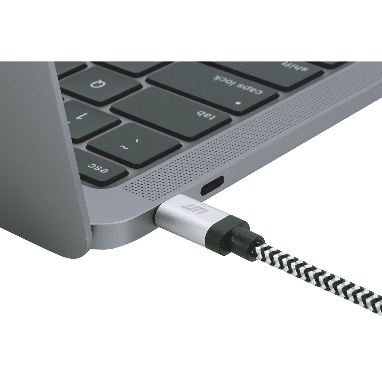 Câble tissé USB-C à USB-C de 0,3 m de LBT (LBTBW0103) - Noir/Blanc