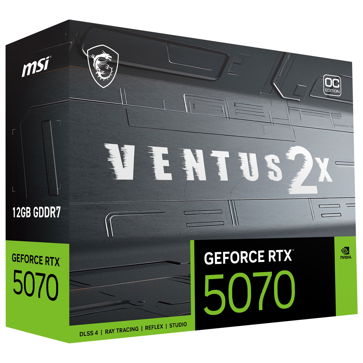 Carte graphique GeForce RTX 5070 Ventus 2X OC de MSI avec mémoire GDDR7 de 12 Go