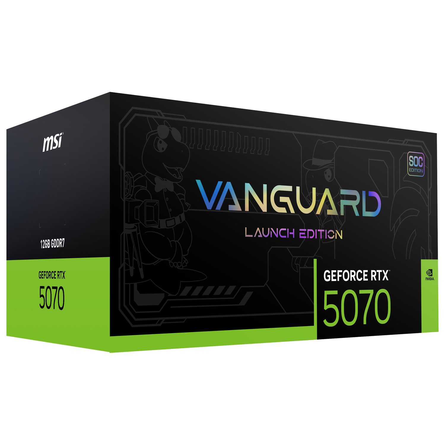 Carte graphique GeForce RTX 5070 Vanguard SOC Launch Edition 12 Go GDDR7 de MSI