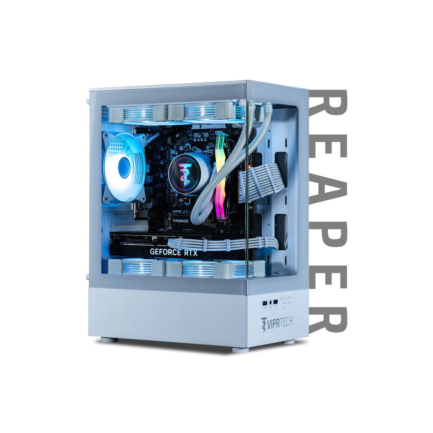 ViprTech Reaper 1.0 Gaming PC - AMD Ryzen 7 8700F, RTX 5060 Ti 8GB, 16GB DDR5, 1TB SSD, VR-Ready, Streaming, Win 11, Desktop Computer Prebuilt, White