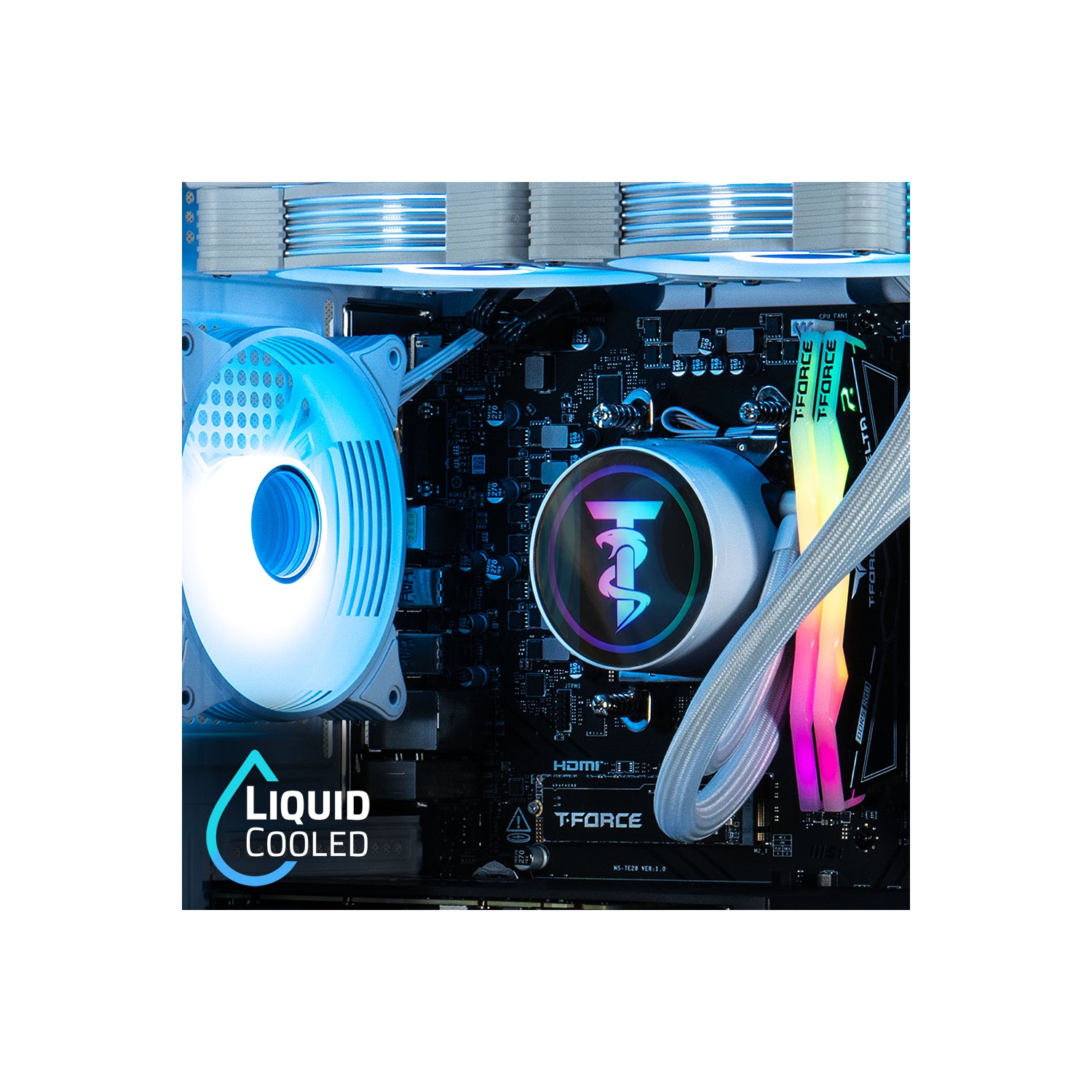 ViprTech Reaper 2.0 Liquid-Cooled PC - AMD Ryzen 7 8700F, RTX 5060 Ti 8GB, 16GB DDR5, 1TB NVMe SSD, VR-Ready, Streaming, Win 11, Gaming Desktop