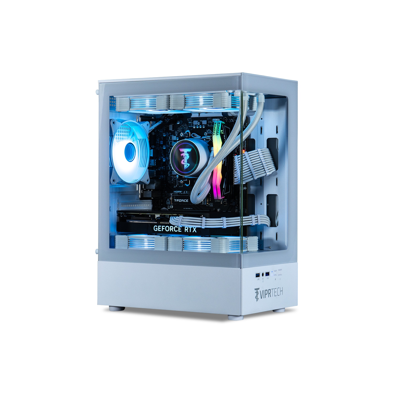ViprTech Reaper 3.0 Liquid-Cooled PC - AMD Ryzen 7 7700 (5.3Ghz Turbo), RTX 4070 Super 12GB, 32GB DDR5 6400, 2TB SSD, VR-Ready, Streaming, Win 11, Gaming Desktop Computer, White