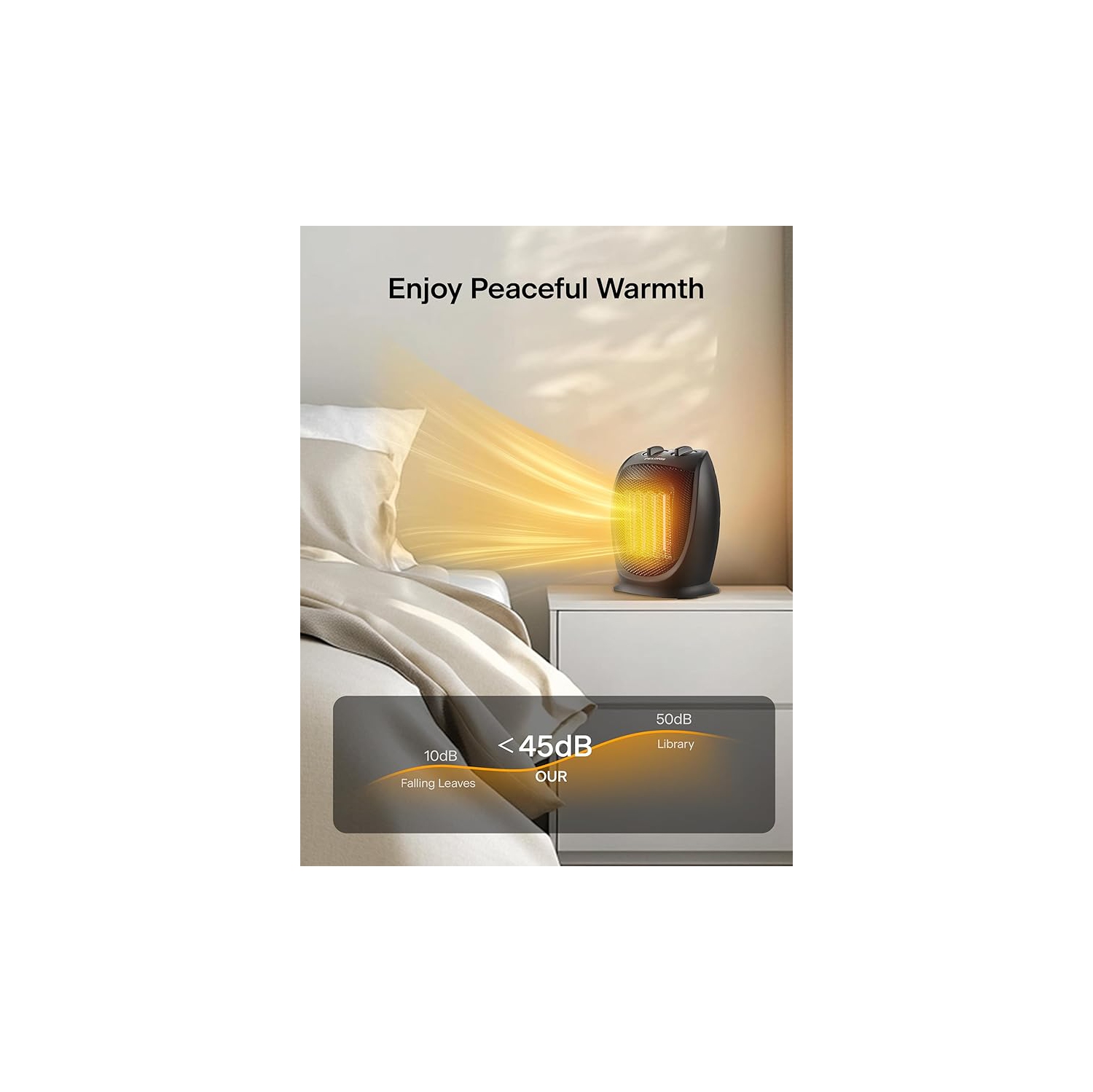 PELONIS Portable Electric Space Heater, 1500W Ceramic Heaters for Home, Office, Personal Use, Quiet Cooling & Heating Mode Room Heater for All