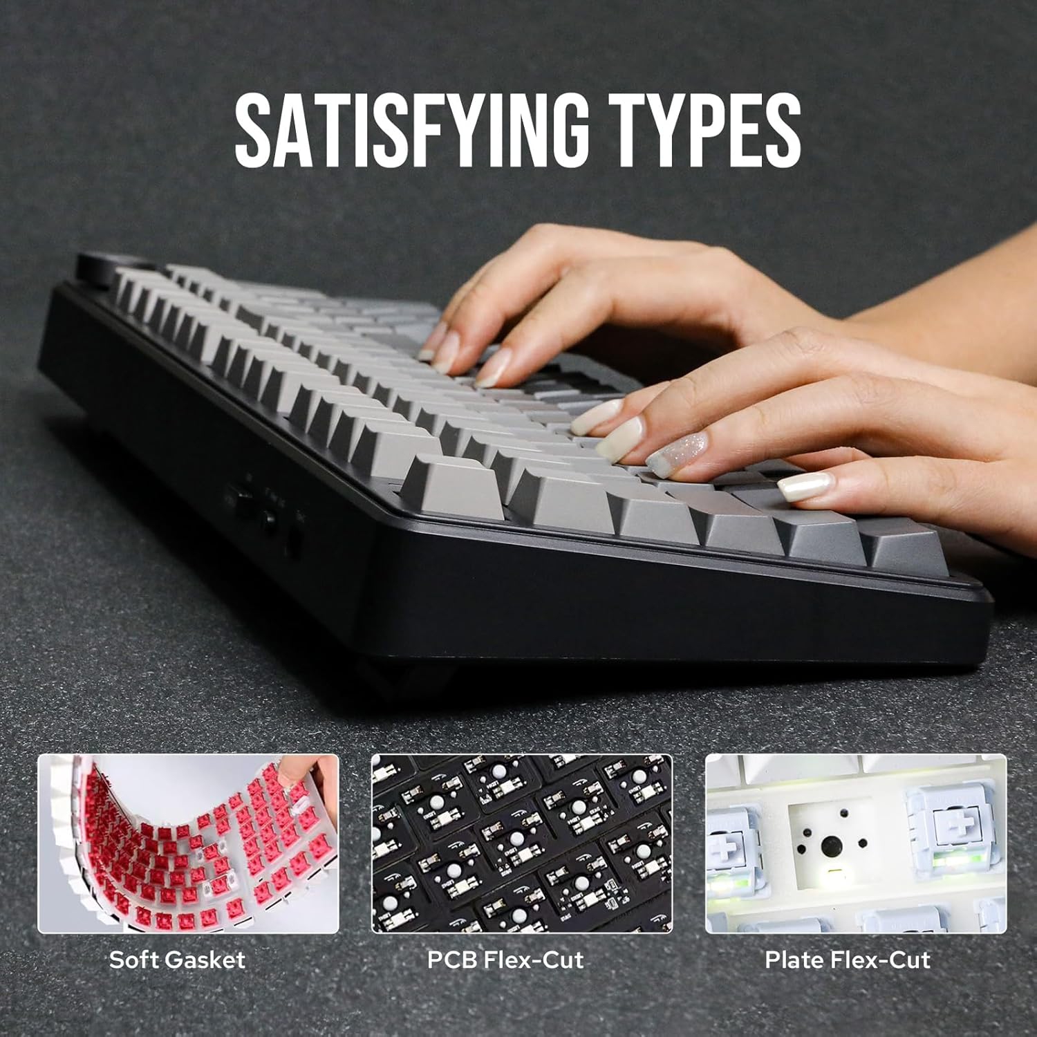 Open Box - EPOMAKER X Aula F99 Pro- Wireless Gaming Keyboard, RGB Backlit Gaming Keyboard- Black