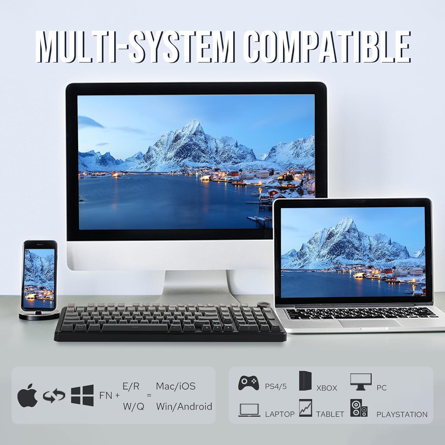 Open Box - EPOMAKER X Aula F99 Pro- Wireless Gaming Keyboard, RGB Backlit Gaming Keyboard- Black