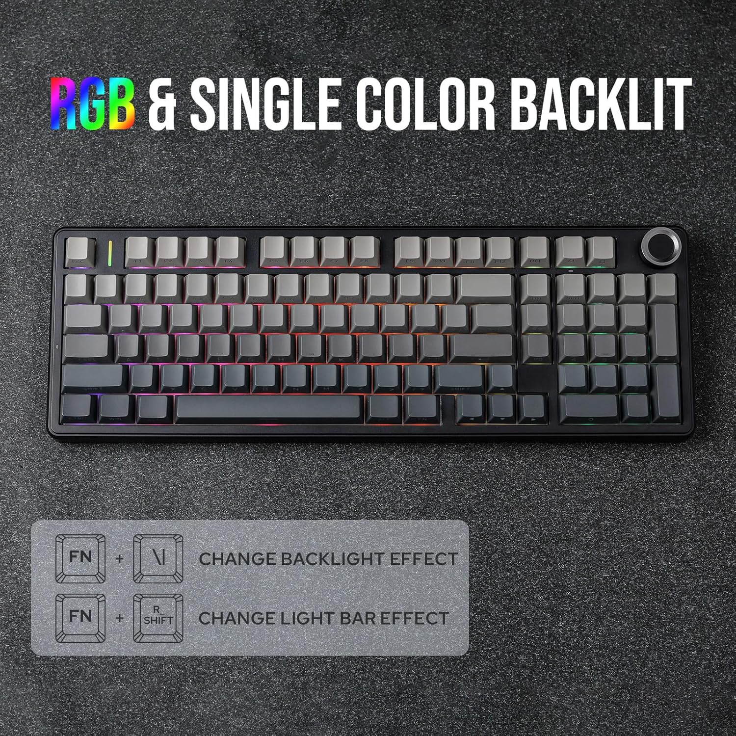 Open Box - EPOMAKER X Aula F99 Pro- Wireless Gaming Keyboard, RGB Backlit Gaming Keyboard- Black