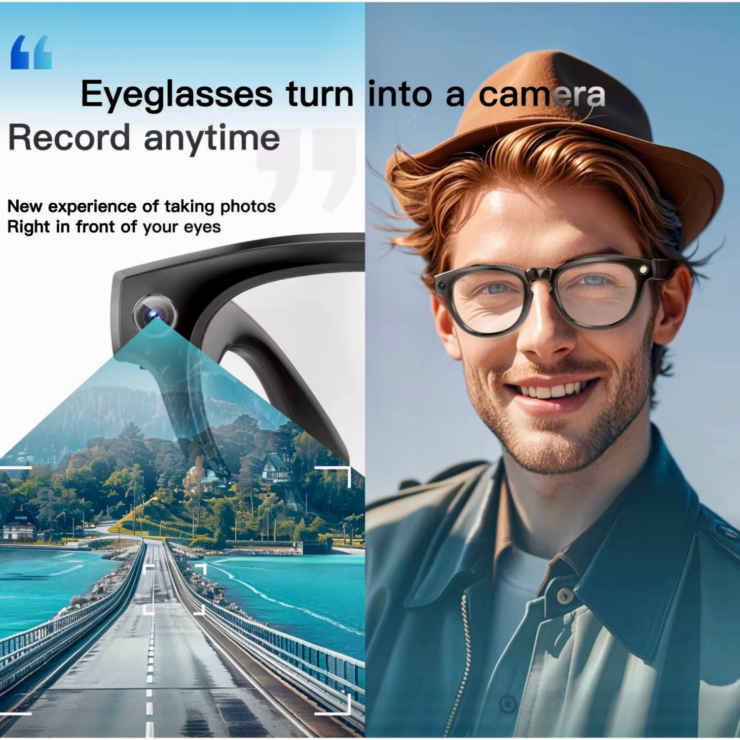 Lunettes de soleil Bluetooth intelligentes TUTT E8 | Assistance vocale IA Appels et musique | Protection HD UV | Anti-Blue Ray