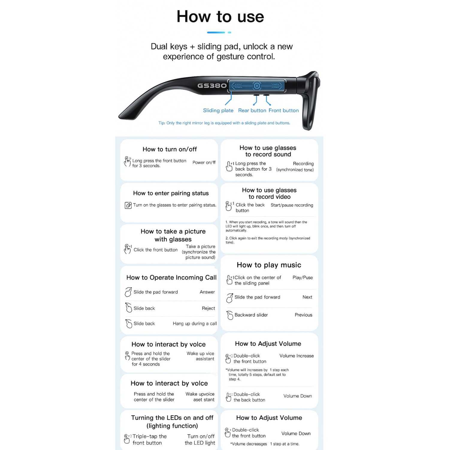 Lunettes de soleil Bluetooth intelligentes TUTT E8 | Assistance vocale IA Appels et musique | Protection HD UV | Anti-Blue Ray