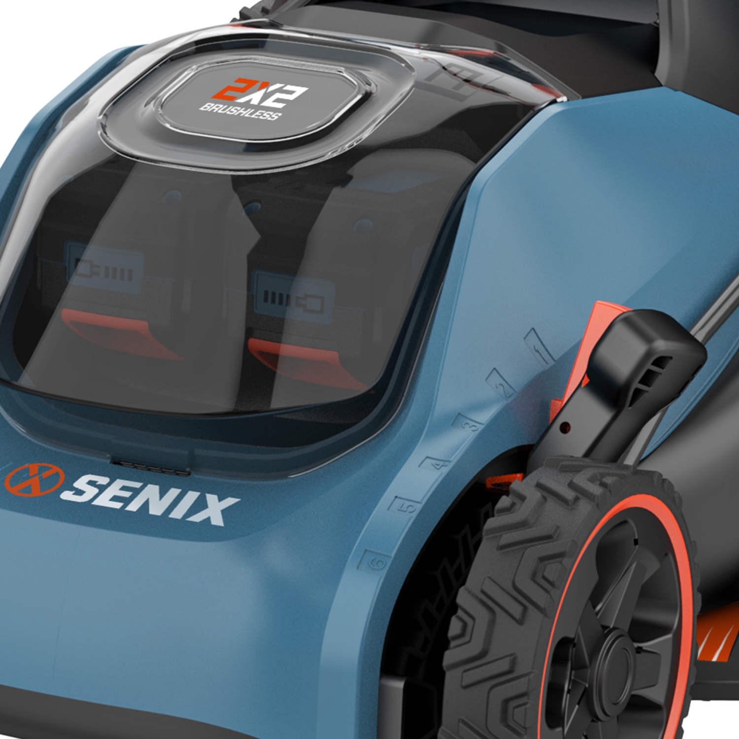 SENIX 2X2 40V Max* 15-Inch Cordless Push Lawn Mower, 2-in-1 Mulching & Bagging, Brushless Motor, 4.0 Ah Batteries and Dual-Port Charger Included