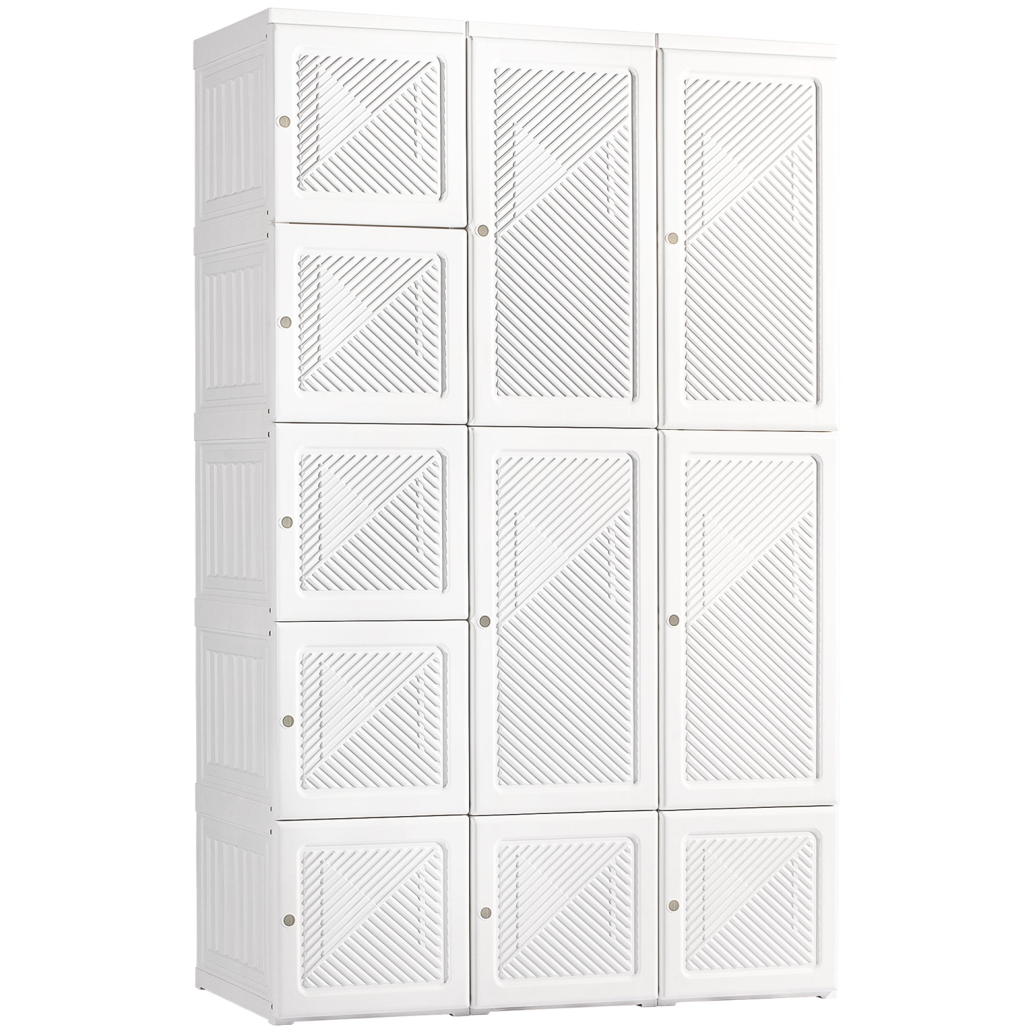 HOMCOM – Garde-robe portatif, armoire pliante, range-tout de rangement pour vêtements avec 8 compartiments cubiques, 2 tringles suspendues, 11 portes