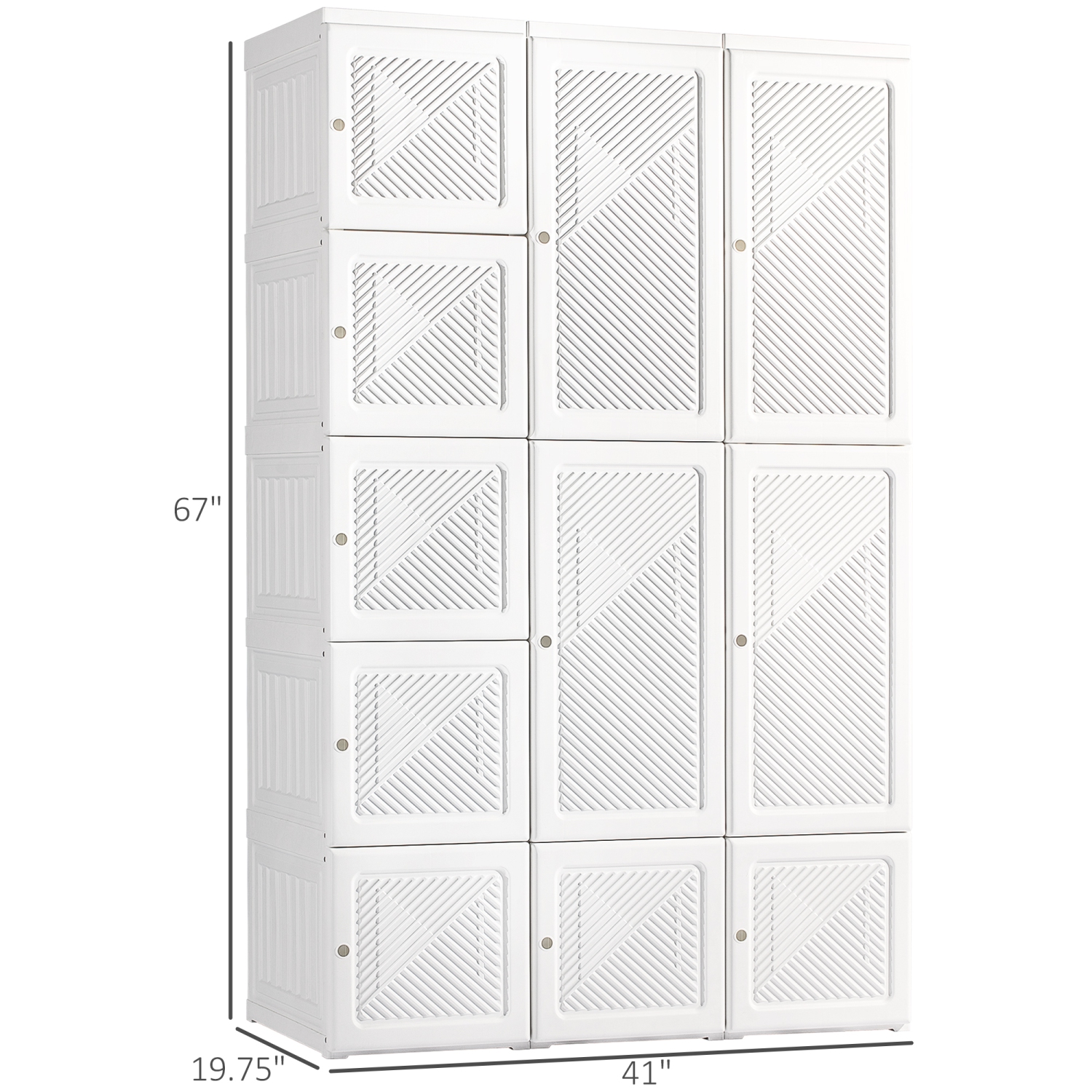 HOMCOM – Garde-robe portatif, armoire pliante, range-tout de rangement pour vêtements avec 8 compartiments cubiques, 2 tringles suspendues, 11 portes