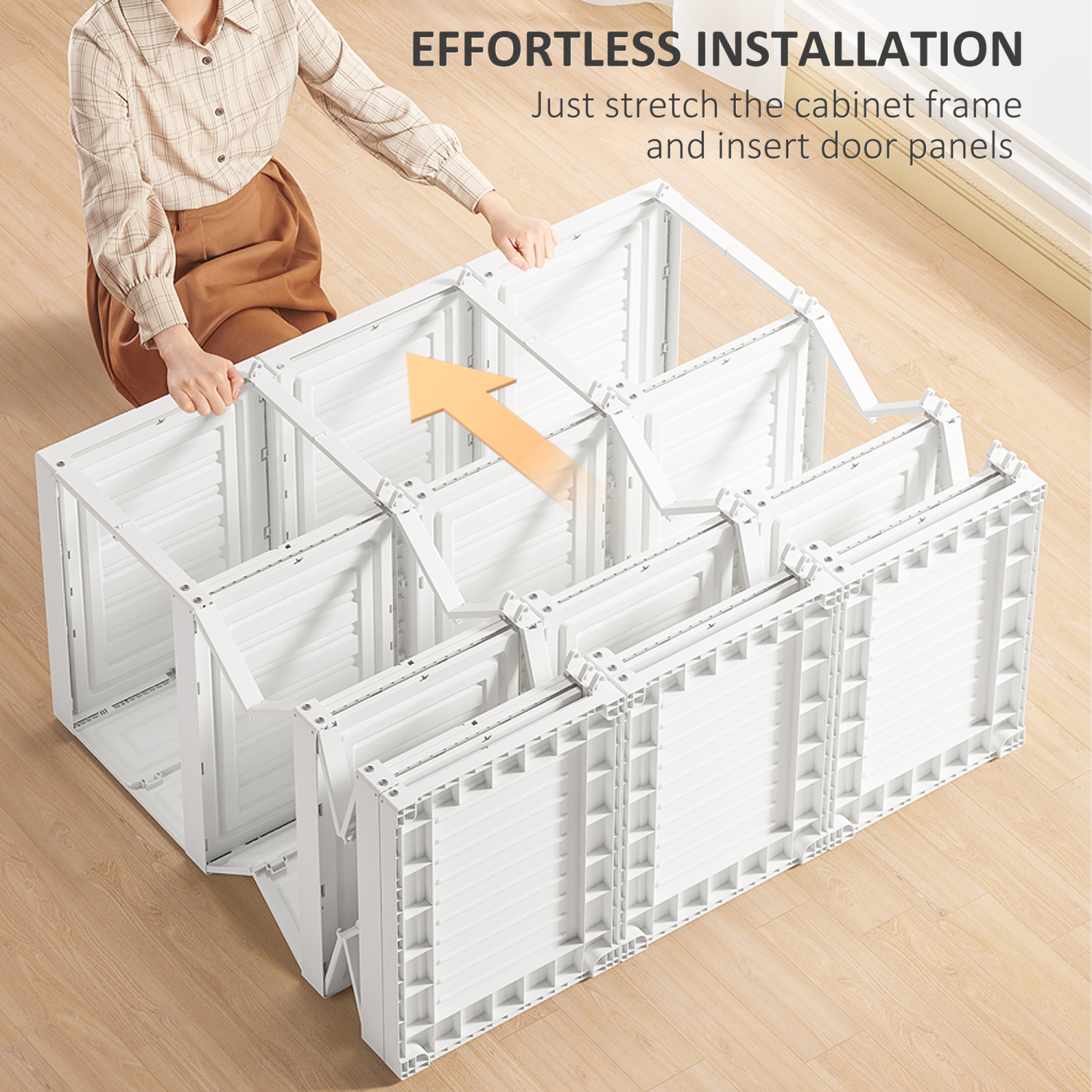 HOMCOM – Garde-robe portatif, armoire pliante, range-tout de rangement pour vêtements avec 8 compartiments cubiques, 2 tringles suspendues, 11 portes