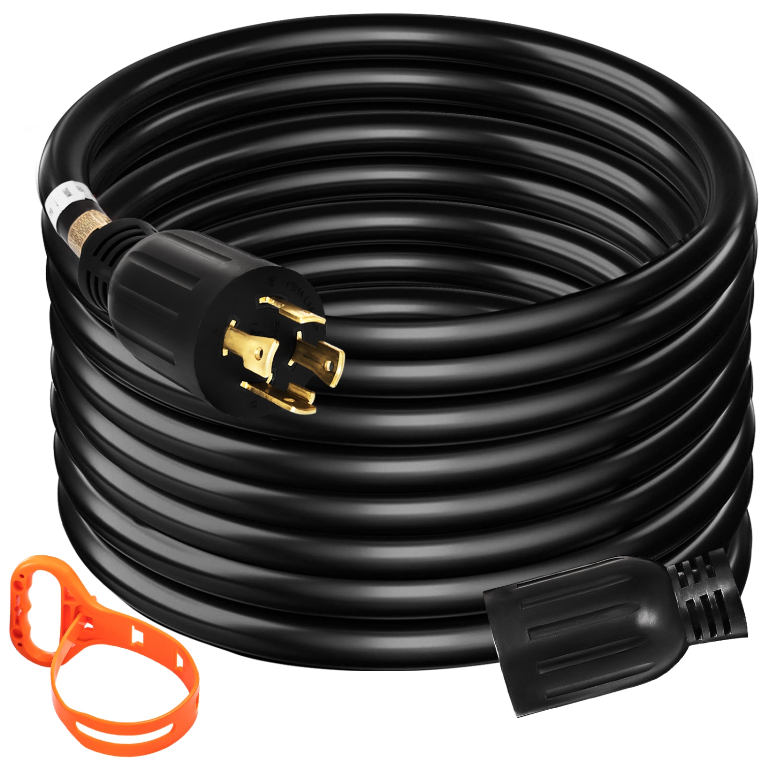 VEVOR 20Ft 30A Welder Generator Extension Cord, 10 Gauge Extension Wire 125V/250V SJTW Cable 4 Wire Generator Cord for Genaretors
