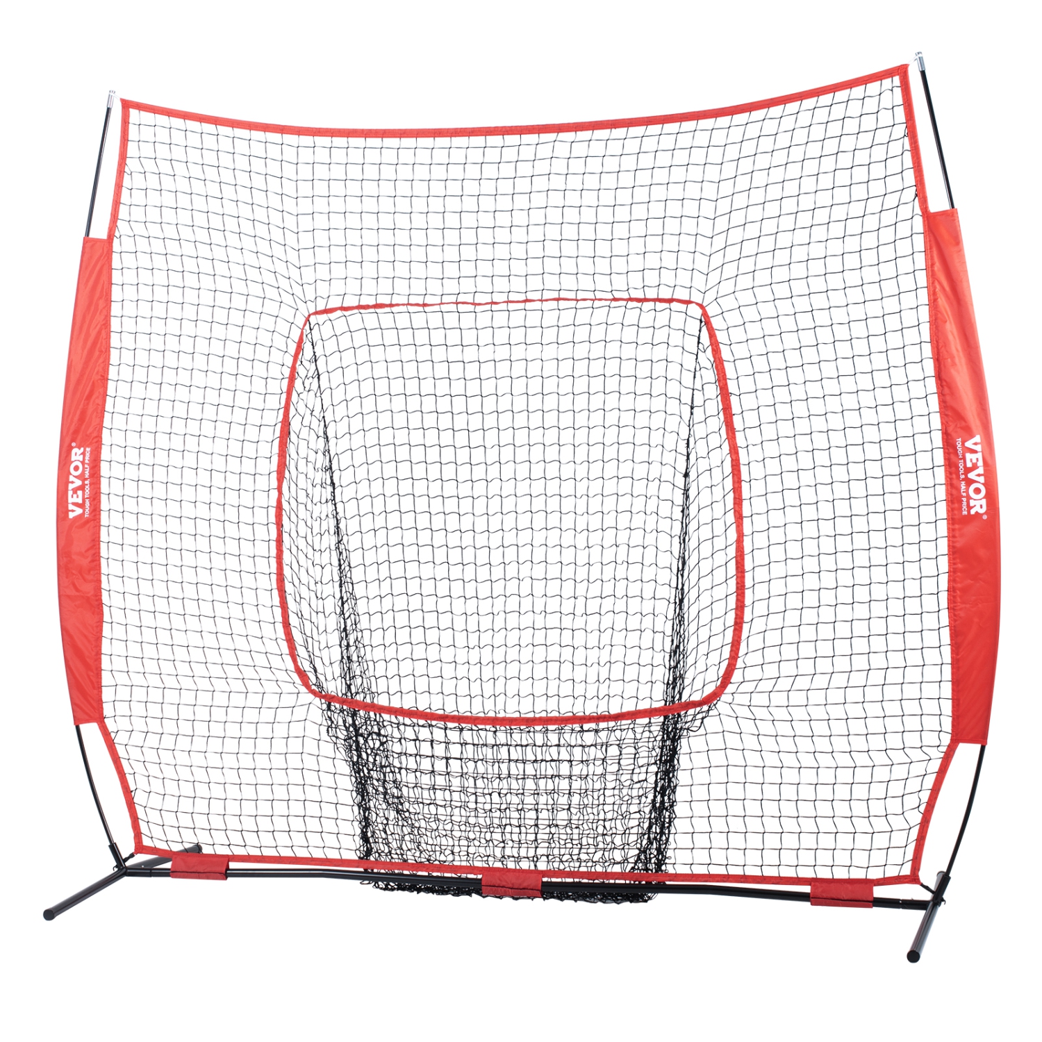 Filet d'entraînement de balle molle VEVOR de 7 x 7 pi, pour frapper les piquets, équipement de baseball Backstop avec sac de transport et zone de