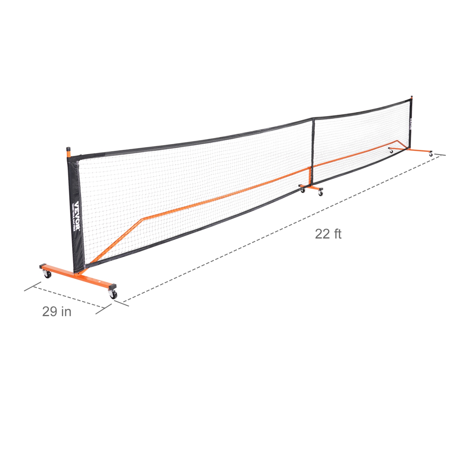 VEVOR 22FT Pickleball Net Set, Regulation Size Portable Pickleball System with Bags, Balls, Paddles, Wheels, and Court Lines, Weather Resistant Metal