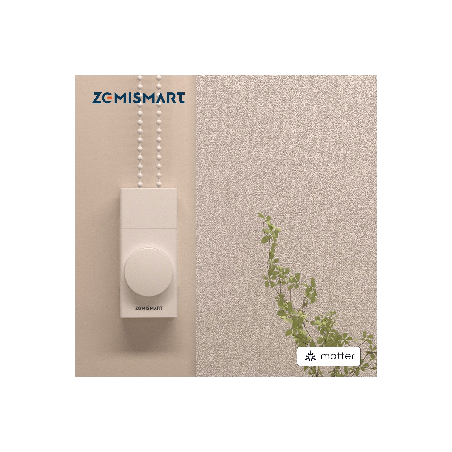 Zemismart Matter over Thread Smart Built-in Battery Blind Driver Retrofit Motor - White