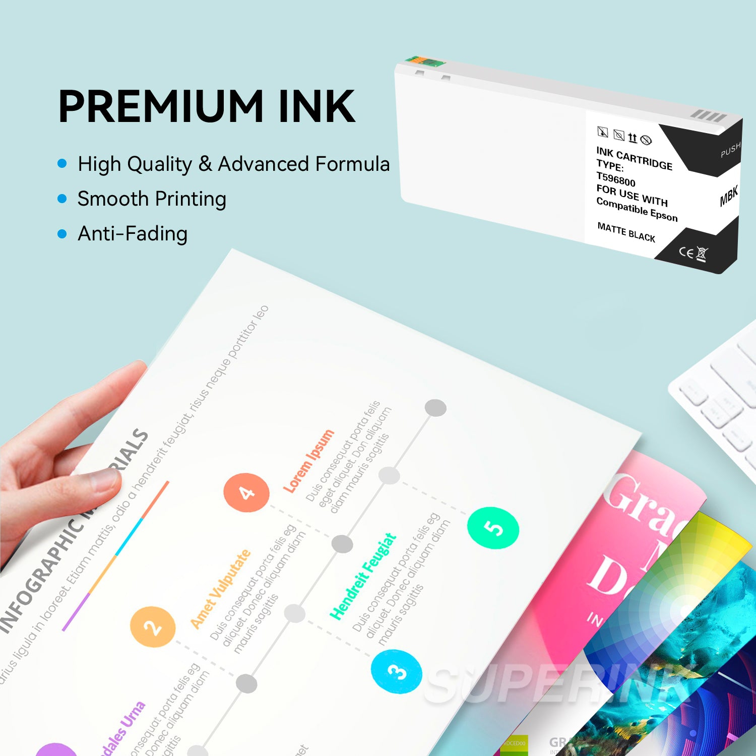 Compatible Epson T596800 700ML Matte Black Ink Cartridge By Superink