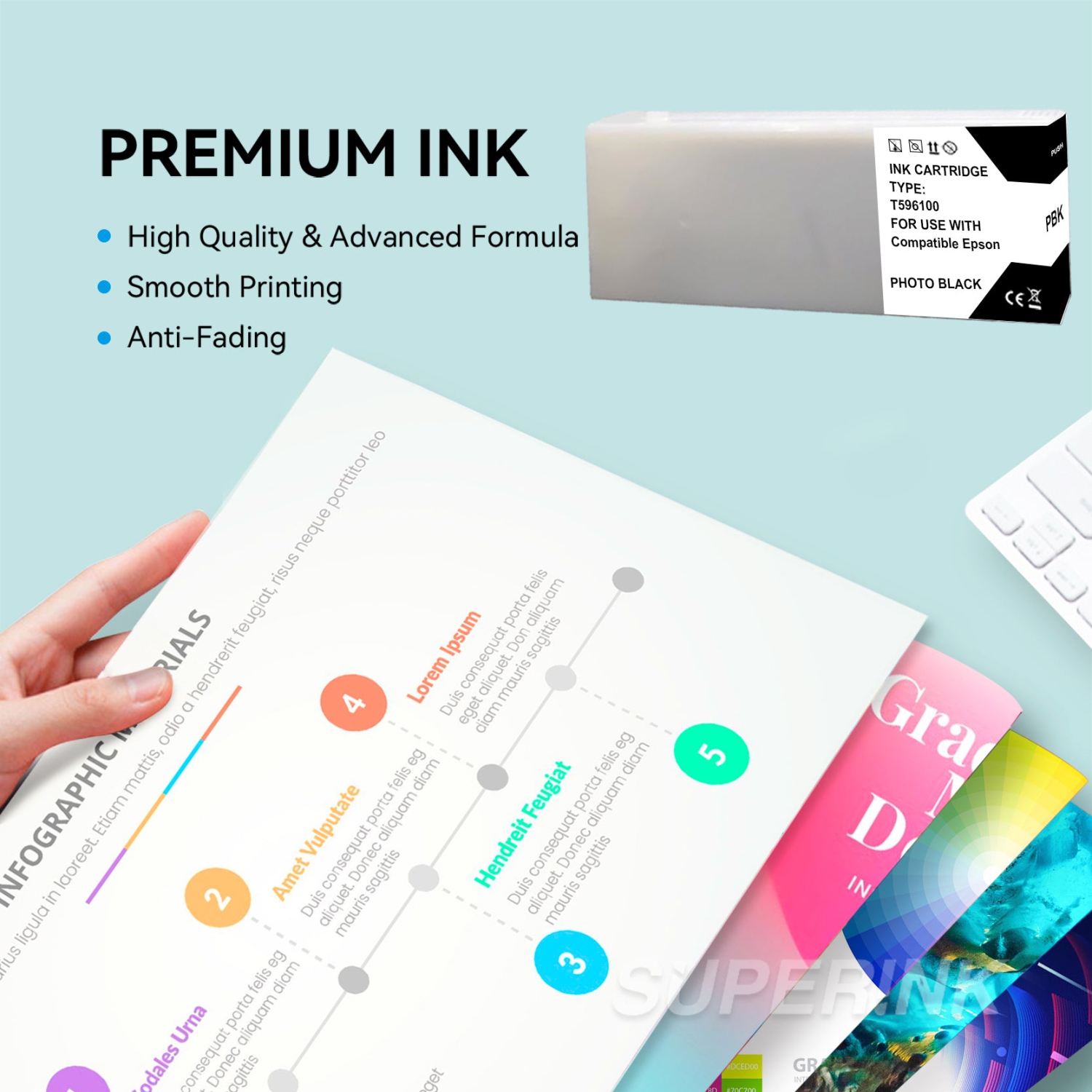 Compatible Epson T596100 700ML Photo Black Ink Cartridge By Superink