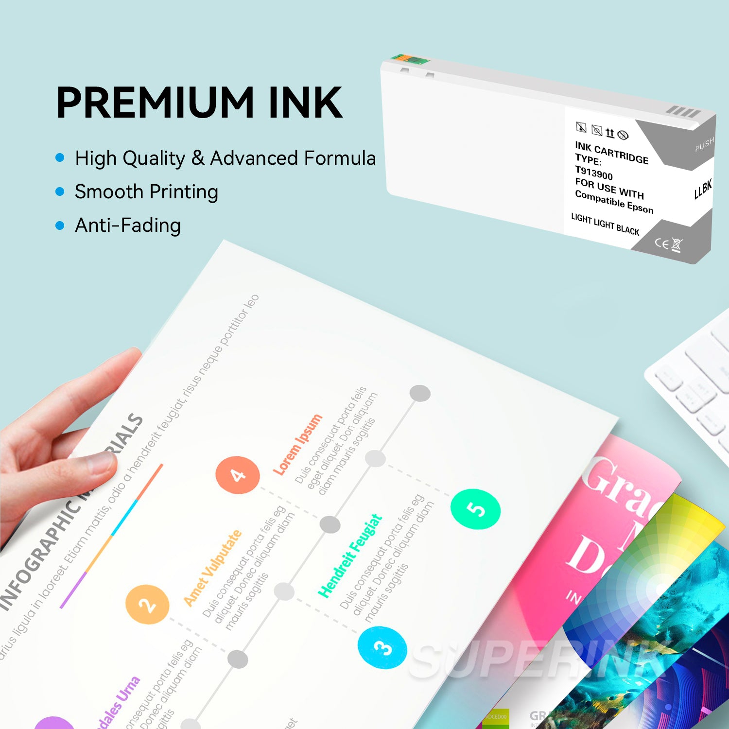 Compatible Epson T913900 Light Light Black Ink Cartridge By Superink