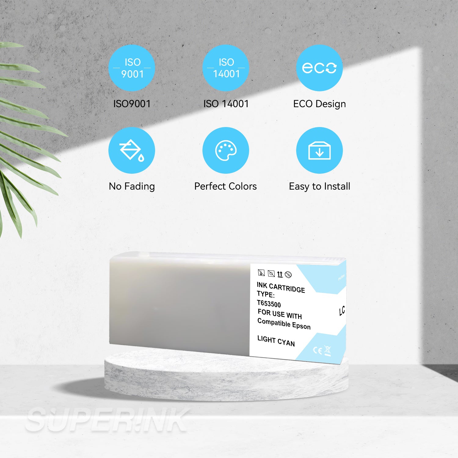 Compatible Epson T653500 Light Cyan Ink Cartridge By Superink