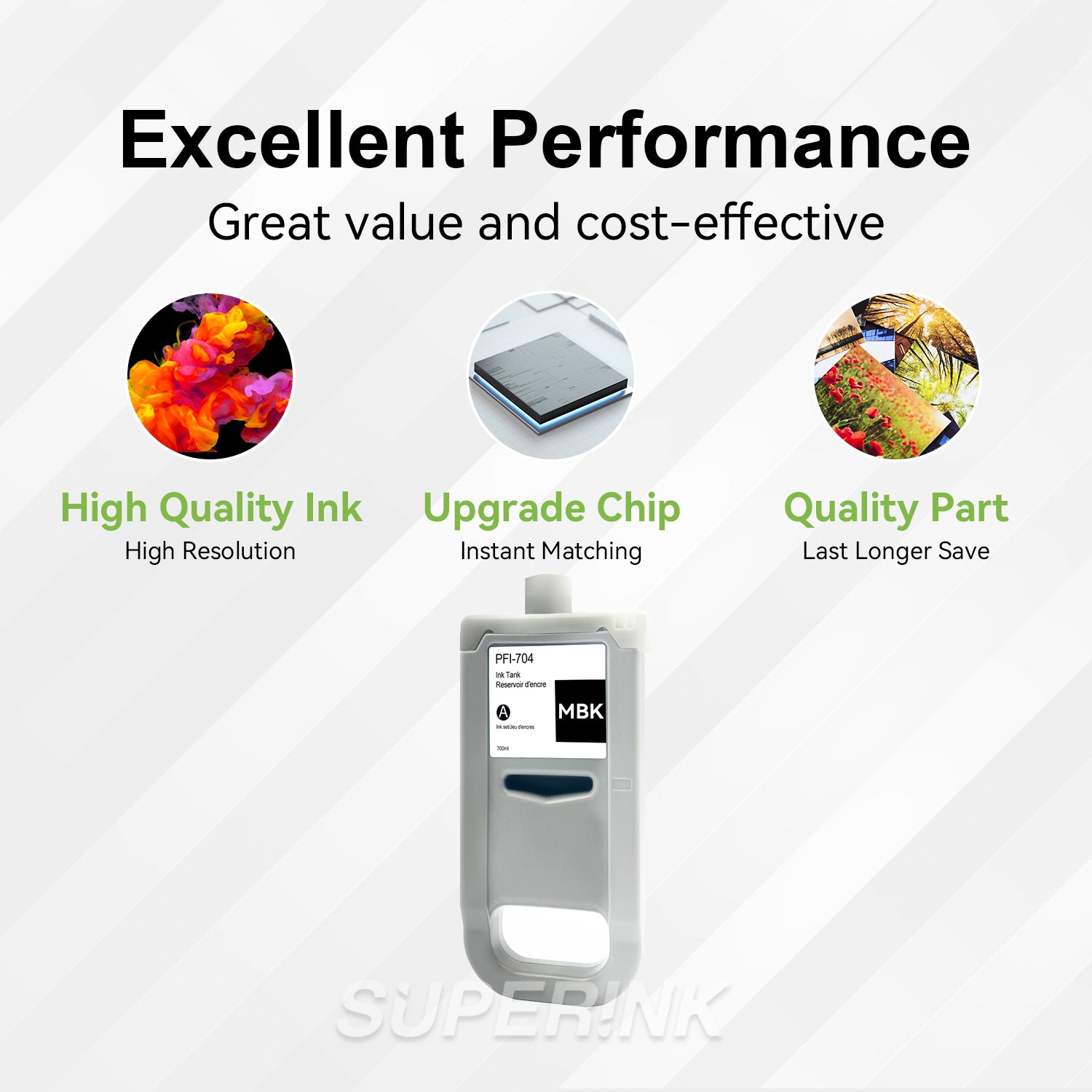 Compatible Canon PFI-704MBK 700ml Matte Black Ink By Superink