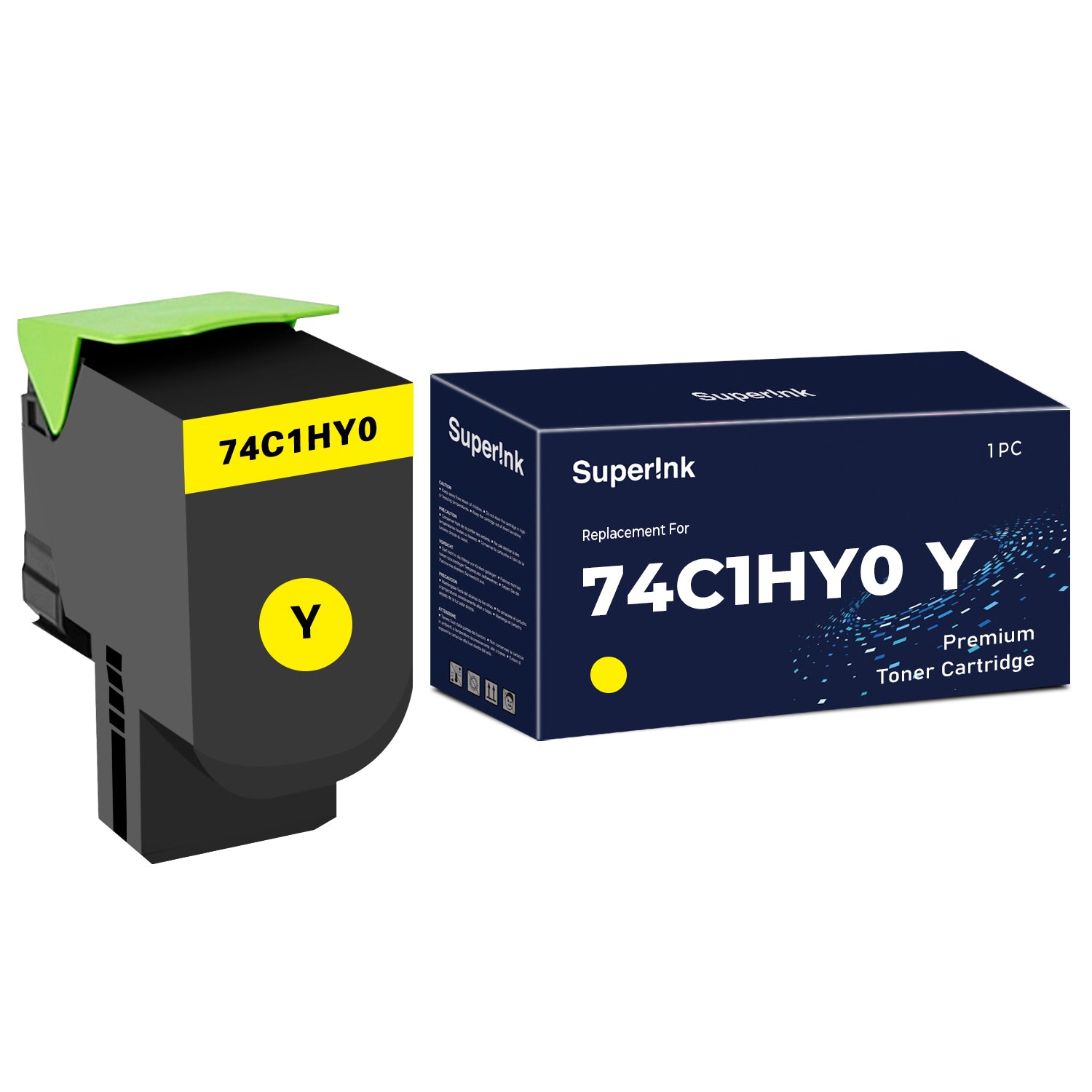 Compatible Lexmark 74C1HY0 Yellow Toner Cartridge By Superink