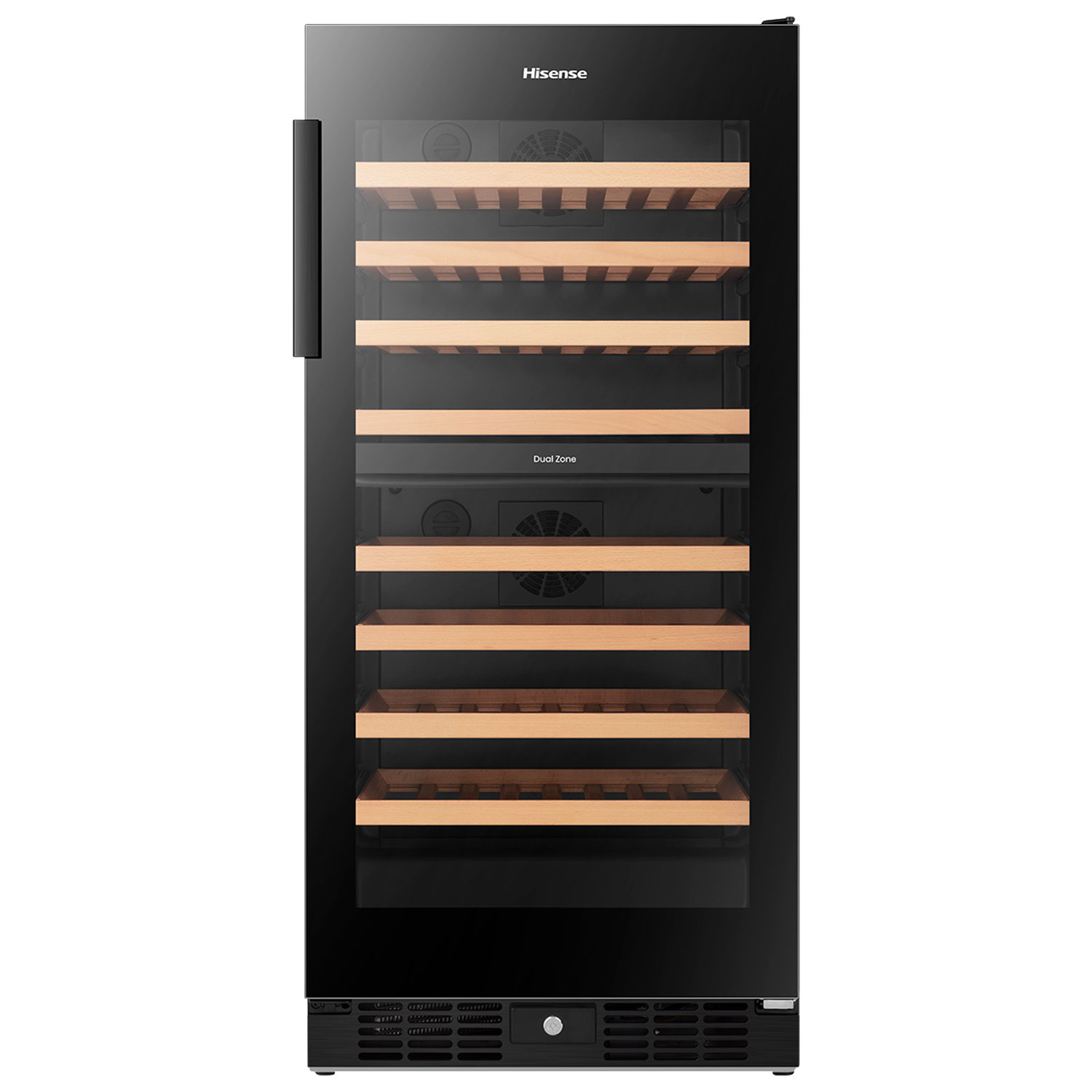 Hisense 76-Bottle Built-In Dual Temperature Zone Wine Cellar (HWD076N3ASD) - Black