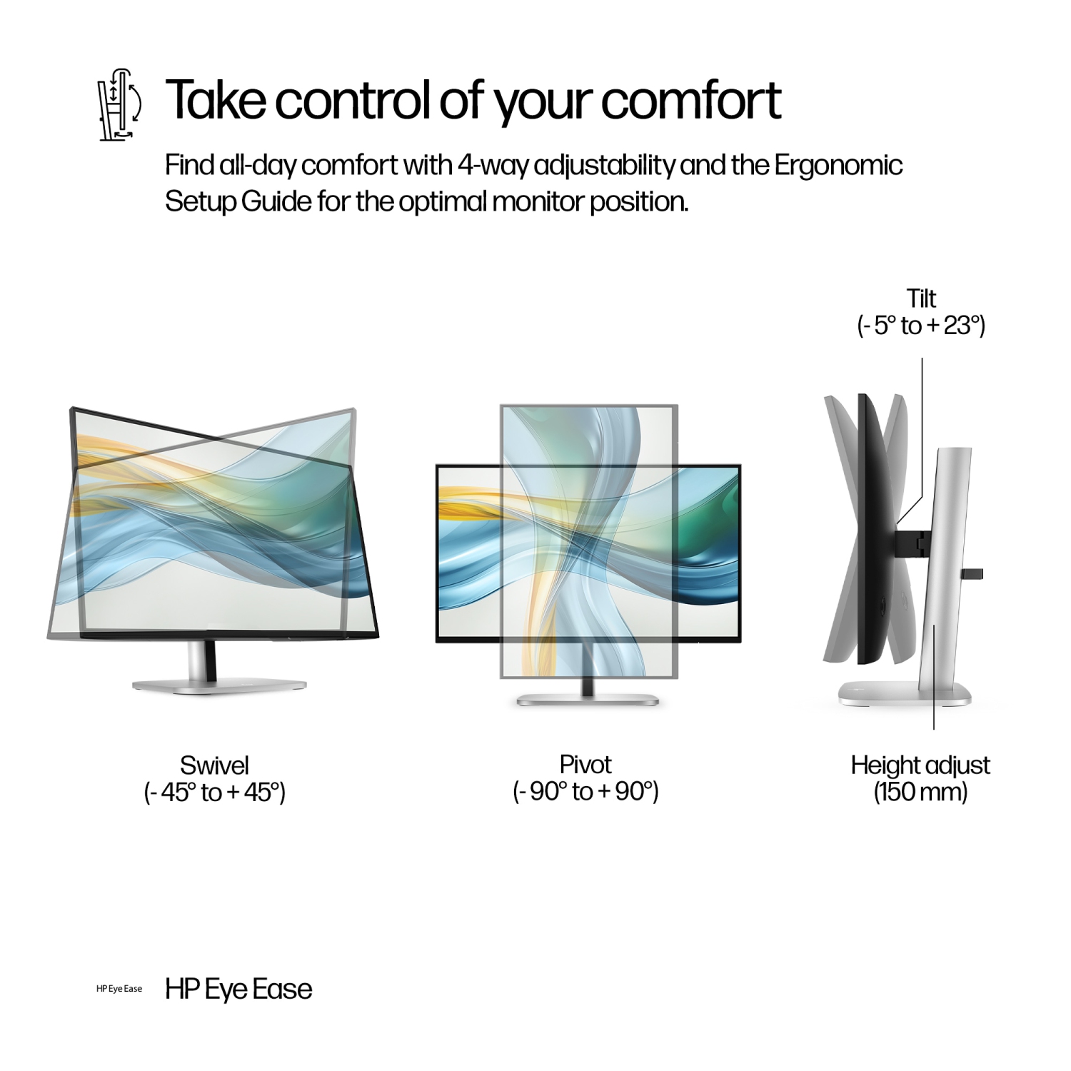 Moniteur LCD 5 ms 100 Hz FHD 23 po série 5 8 Pro 524 de HP - Noir jais