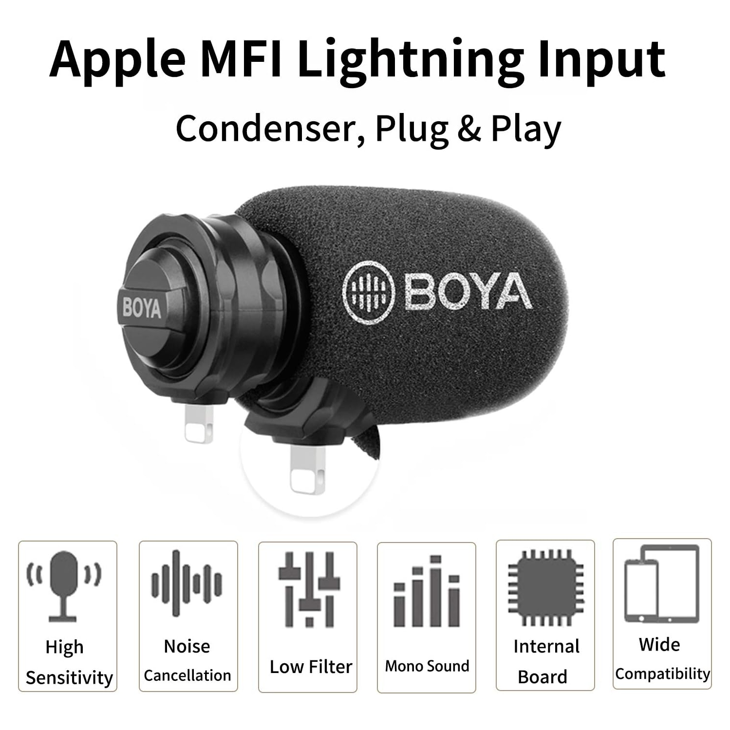BOYA BY-DM200 Digital Stereo Cardioid Condenser Microphone Certified Superb Sound for iOS