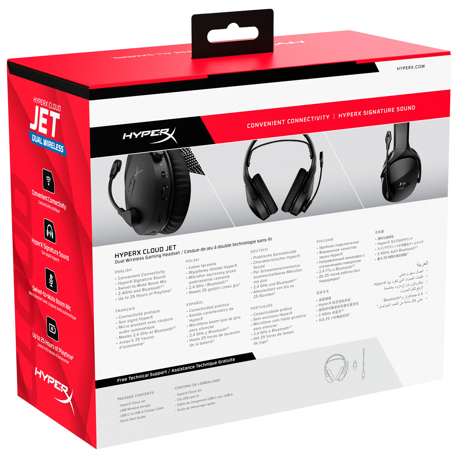 Casque de jeu sans fil double mode Cloud Jet de HyperX - Noir