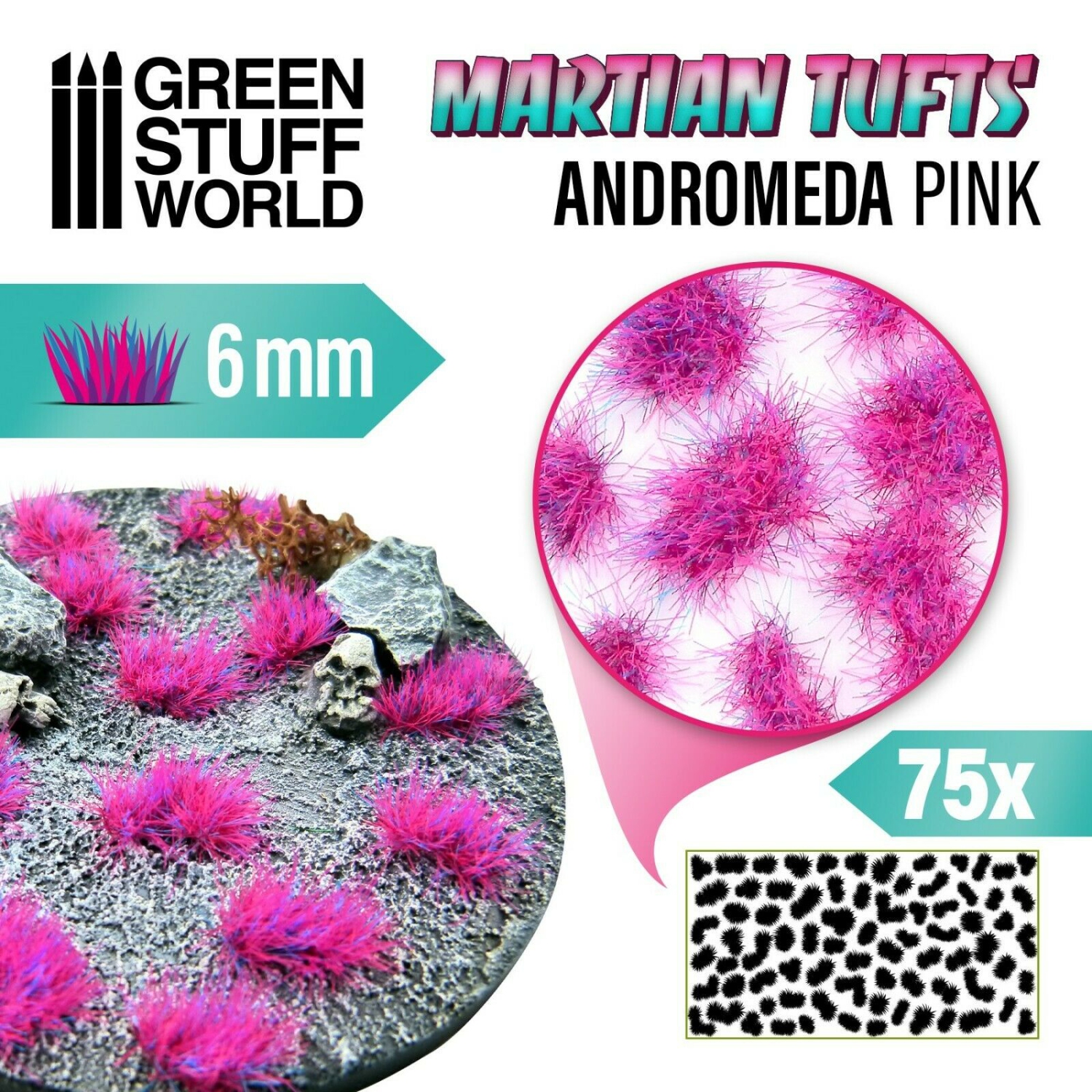 Green Stuff World Martian Tufts 6&nbsp;mm - ANDROMEDA ROSE Nouveau