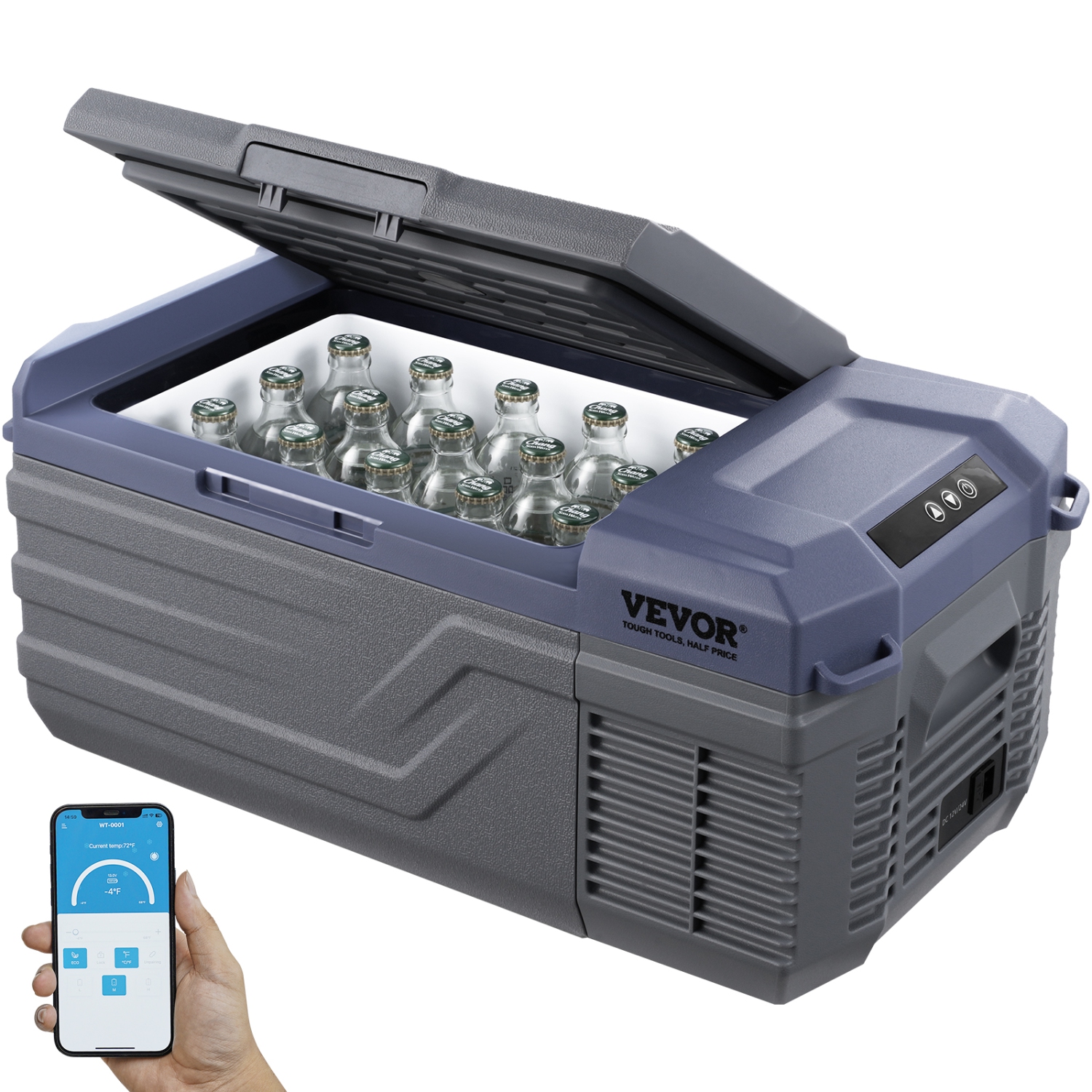Réfrigérateur de voiture VEVOR, réfrigérateur de voiture de 12 V, congélateur portatif à une zone 15&nbsp;L, -4Les-68 points de gamme réglable,