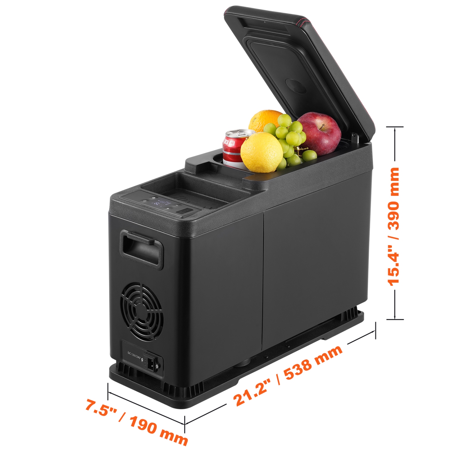 VEVOR Car Refrigerator, 12 Volt Car Armrest Refrigerator Fridge, 8 L Single Zone Portable Freezer, -4℉-68℉ Adjustable Range, 12/24V DC and 100-240V