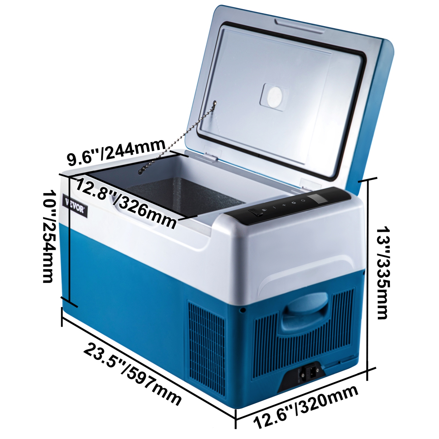 VEVOR Portable Refrigerator 23 Quart(22 Liter),12 Volt Refrigerator App Control(-4℉~68℉), Car Refrigerator Electric Compressor Cooler with 12/24v DC