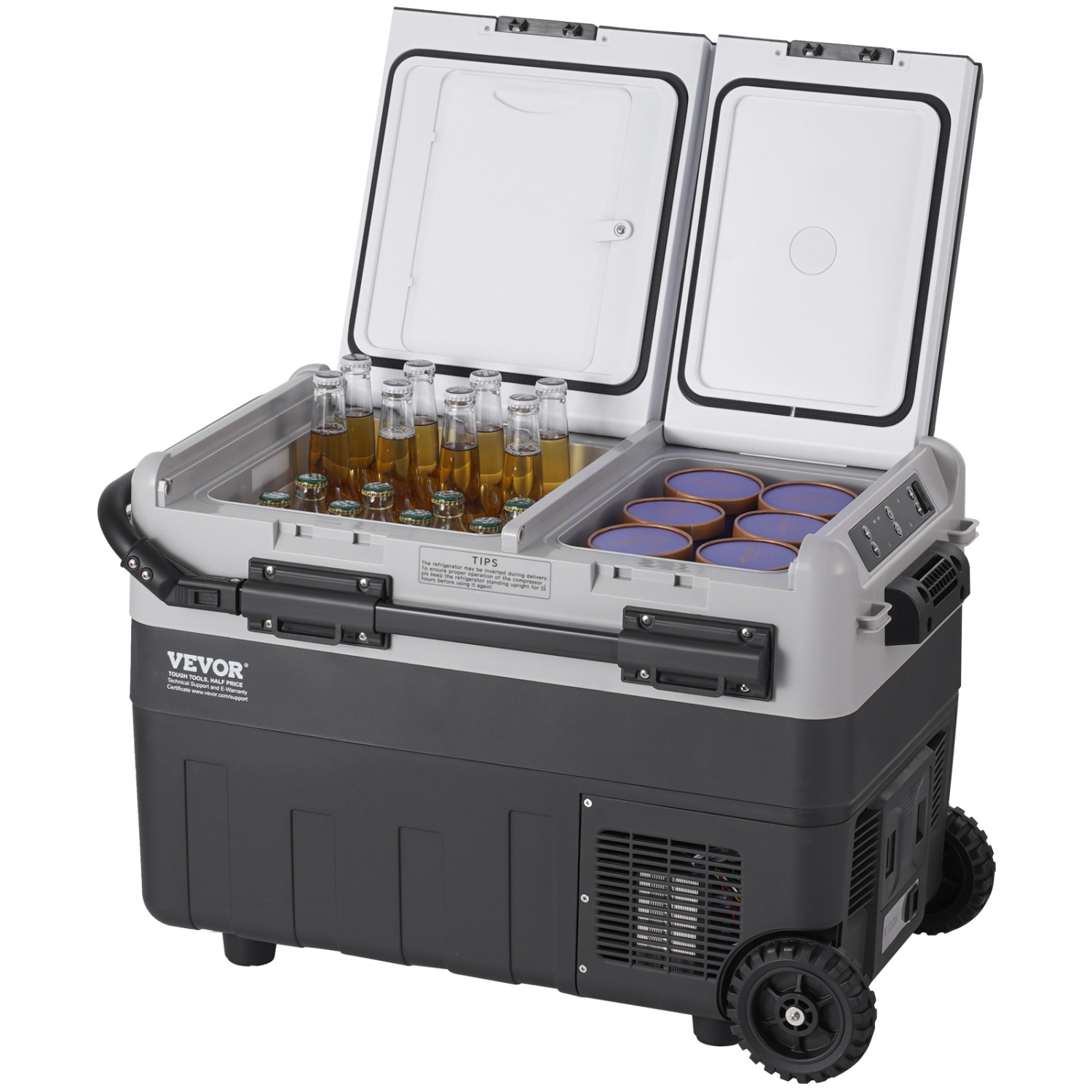 Réfrigérateur de voiture portatif VEVOR, réfrigérateur de voiture de 12 V, congélateur portatif à deux zones 40&nbsp;L / 42,3&nbsp;qt, -4-68,