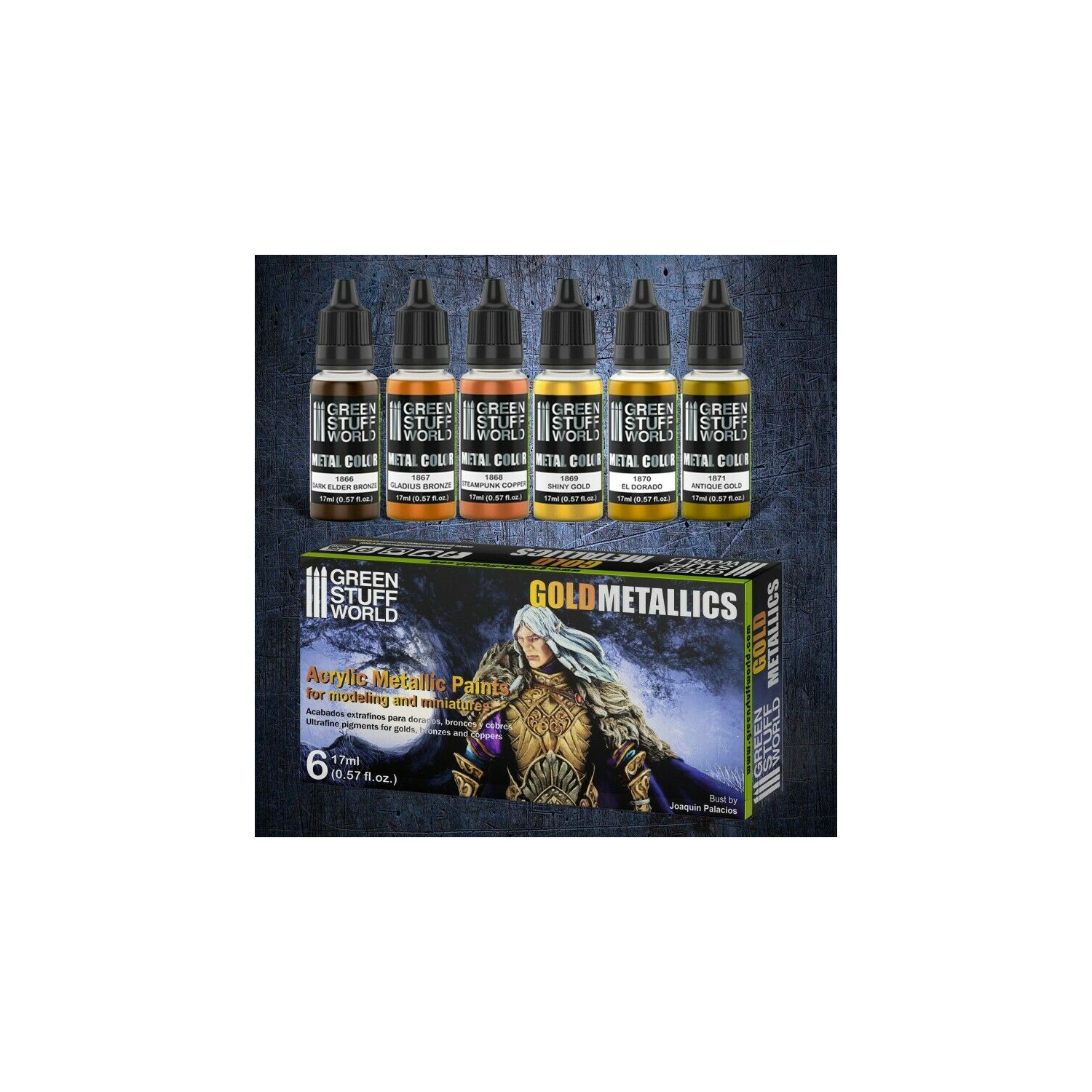Green Stuff World Metallic Paints Set - Gold New