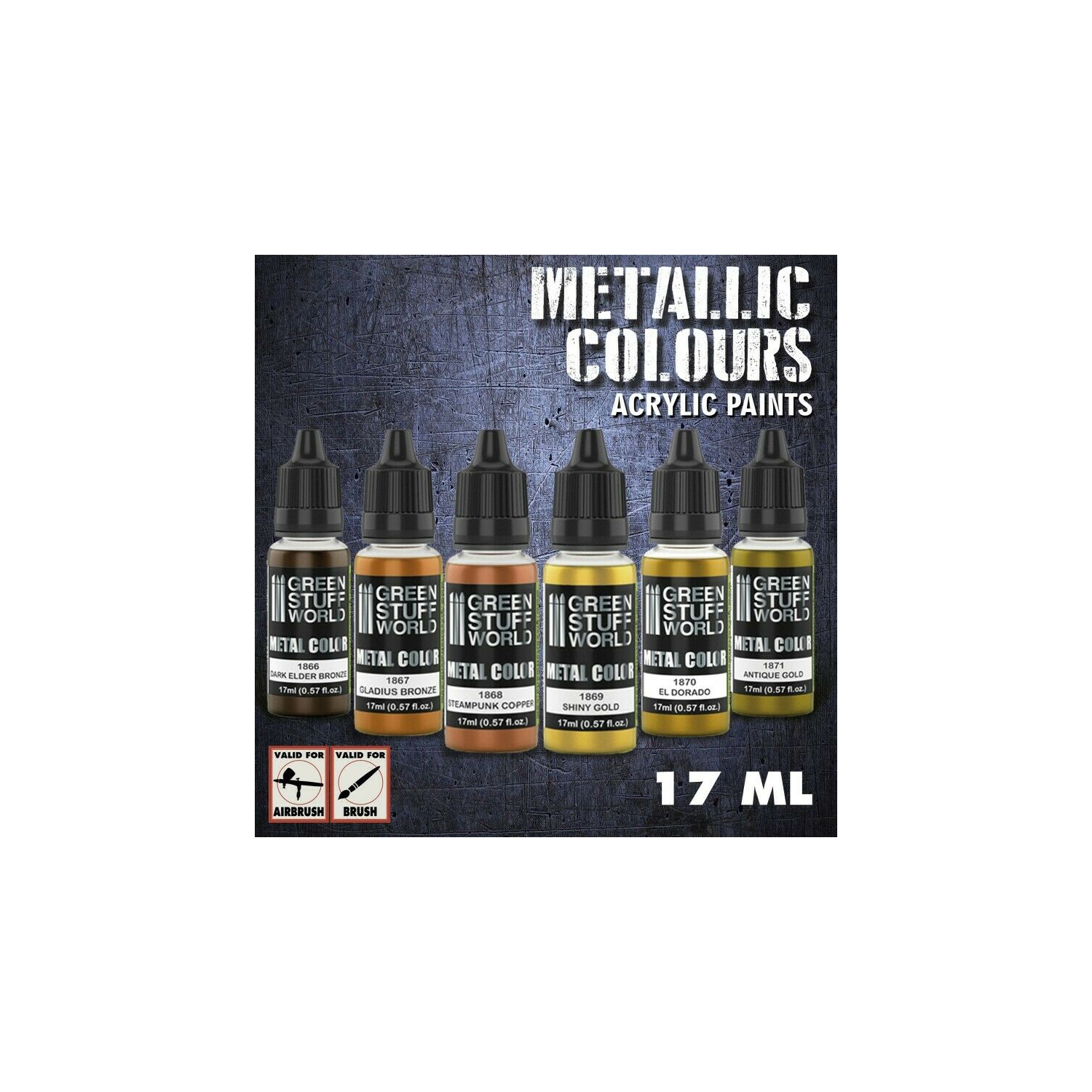 Green Stuff World Metallic Paints Set - Gold New