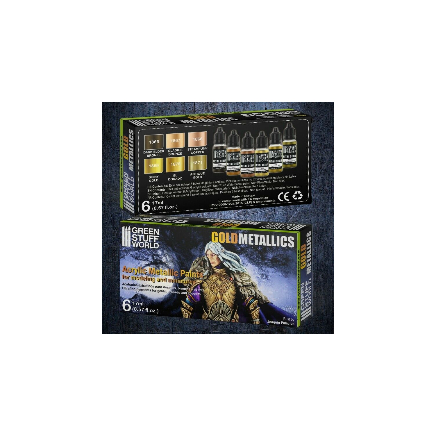 Green Stuff World Metallic Paints Set - Gold New