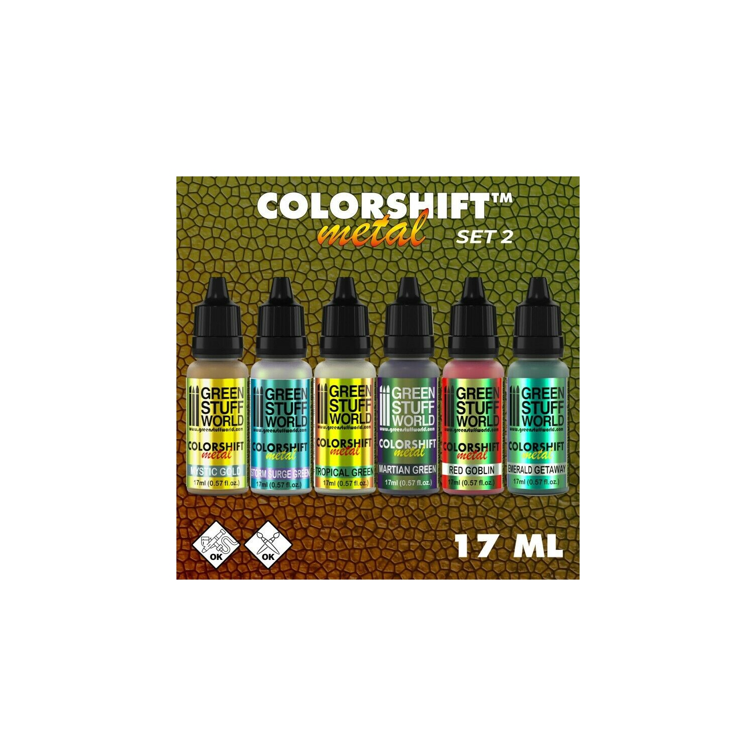 Green Stuff World Chameleon Acrylic Paint Set 2 New